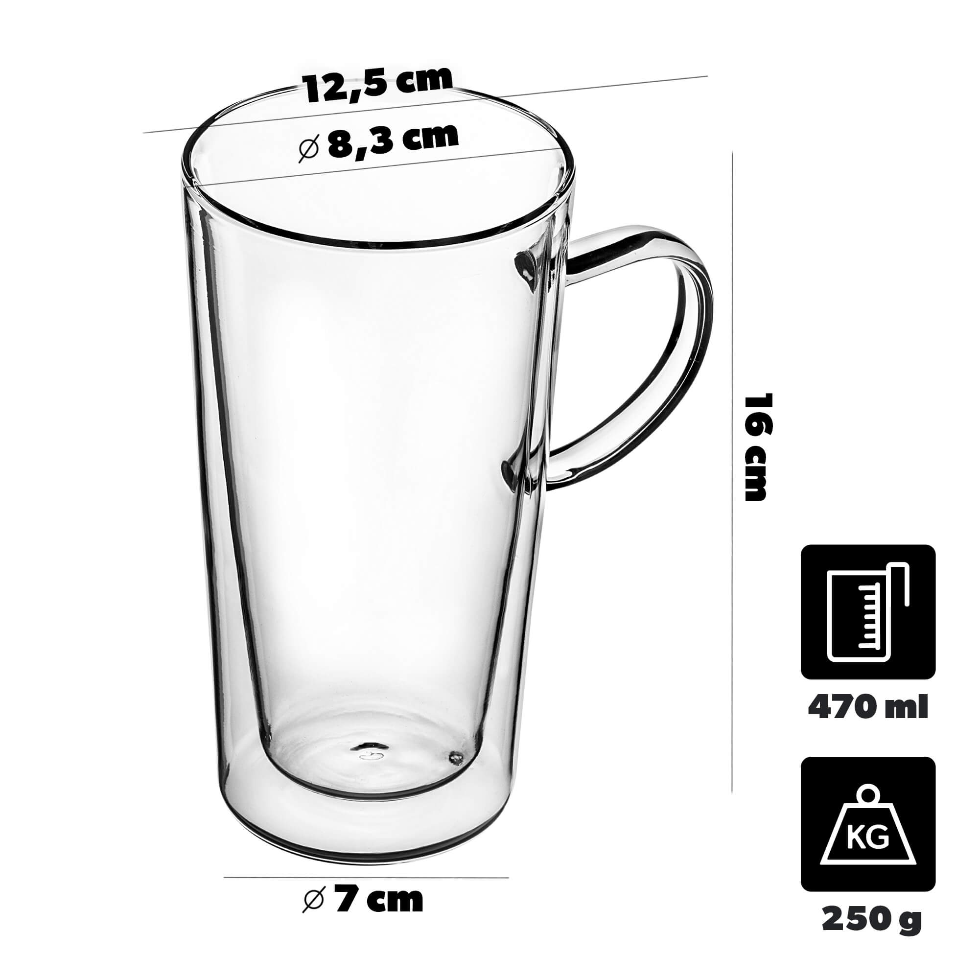 Szklanki termiczne do kawy i napojów Haga 470 ml 6 szt.