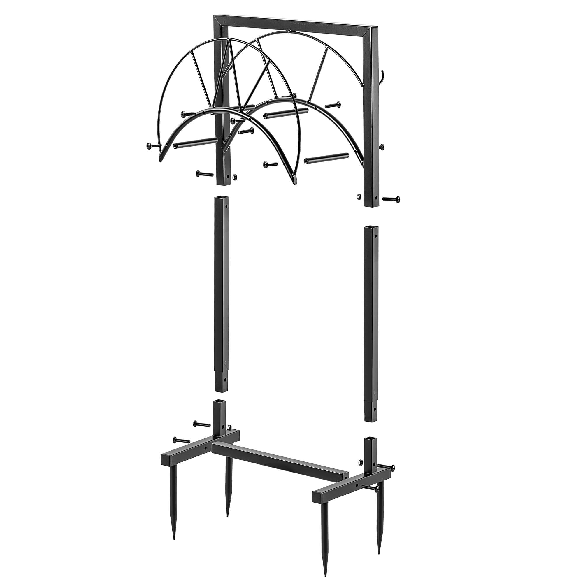 Stojak na wąż ogrodowy Bellicou 45 x 26 x 85 cm czarny stalowy