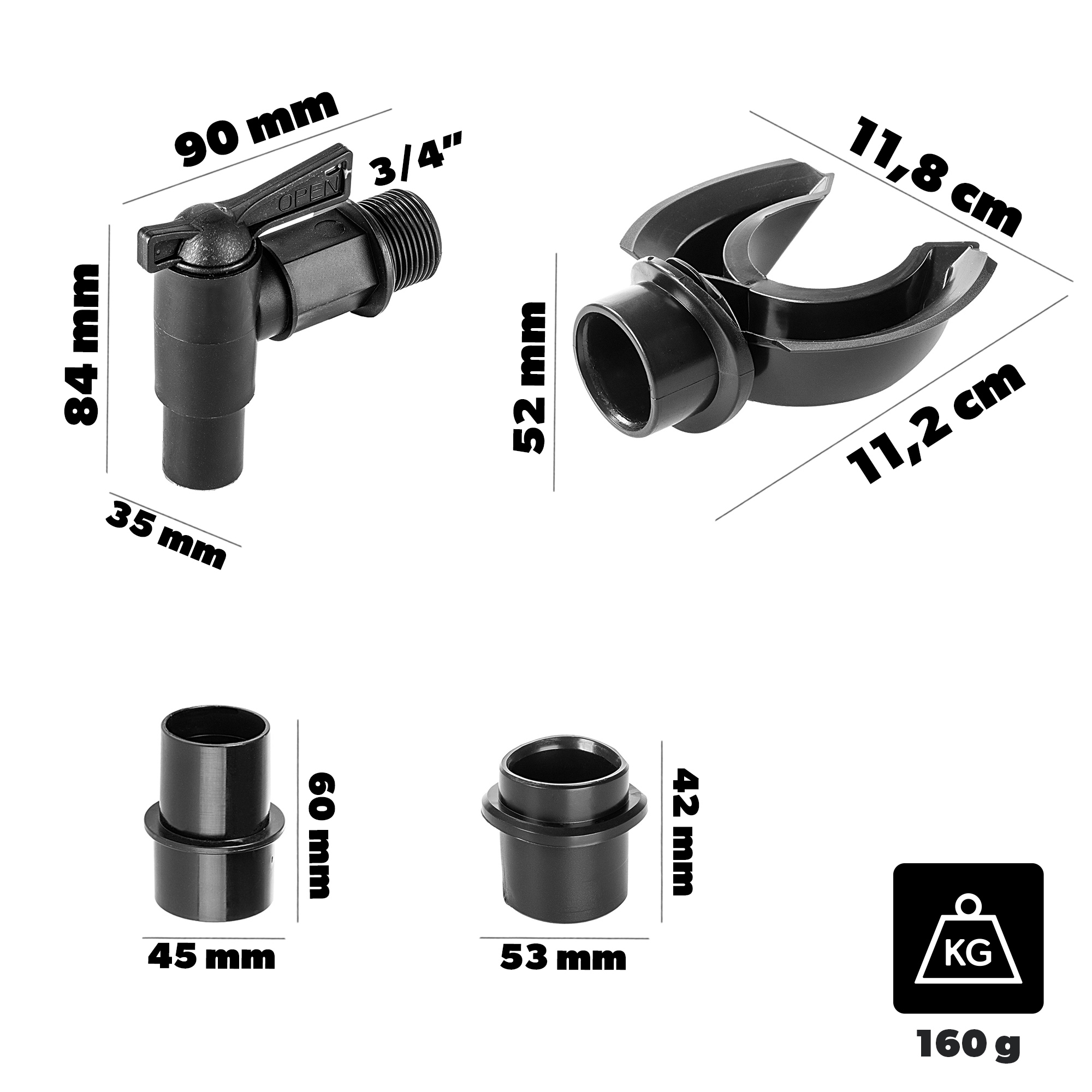 Zestaw przyłączeniowy Trest z kranikiem