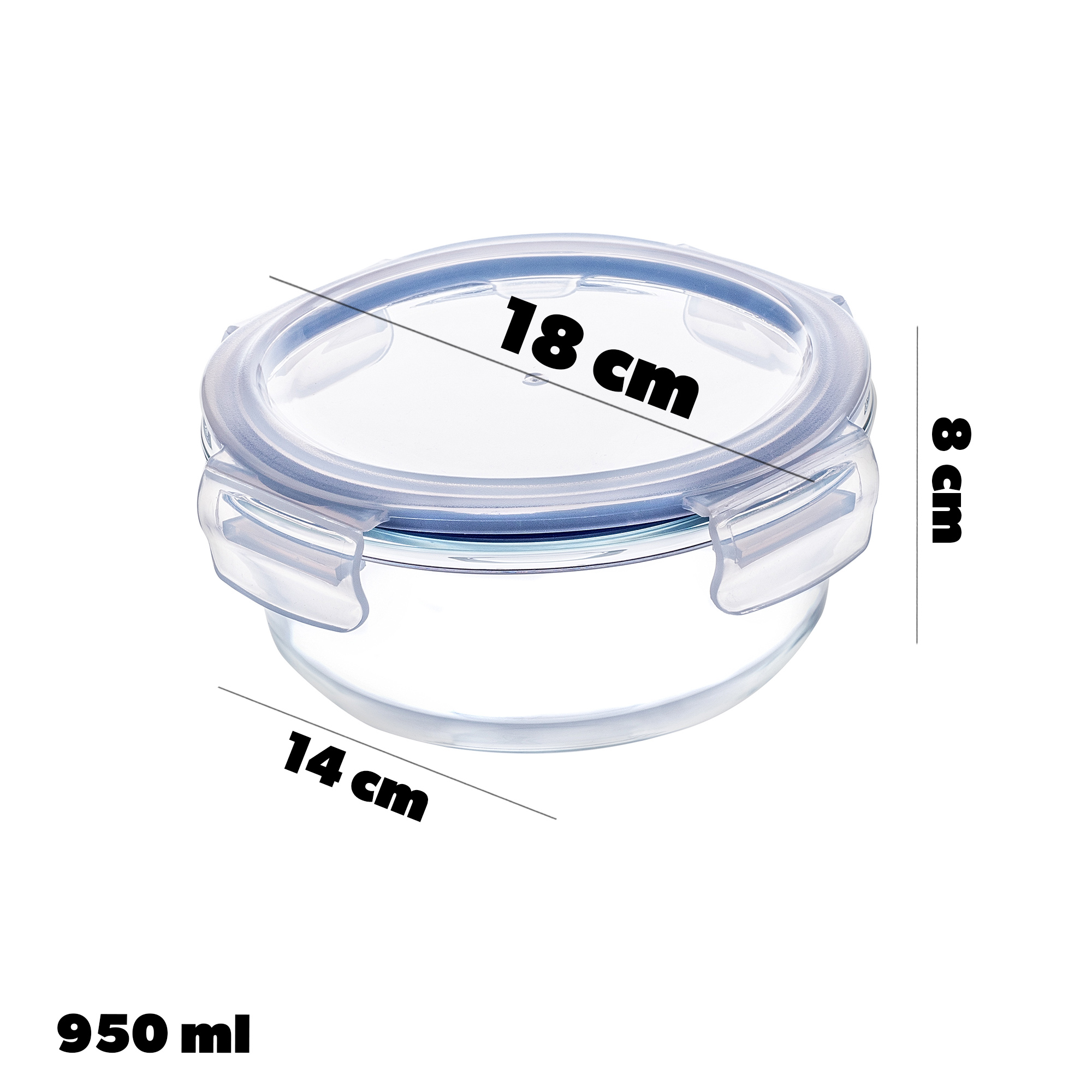 Zestaw okrągłych pojemników Athie 400ml+620ml+950ml