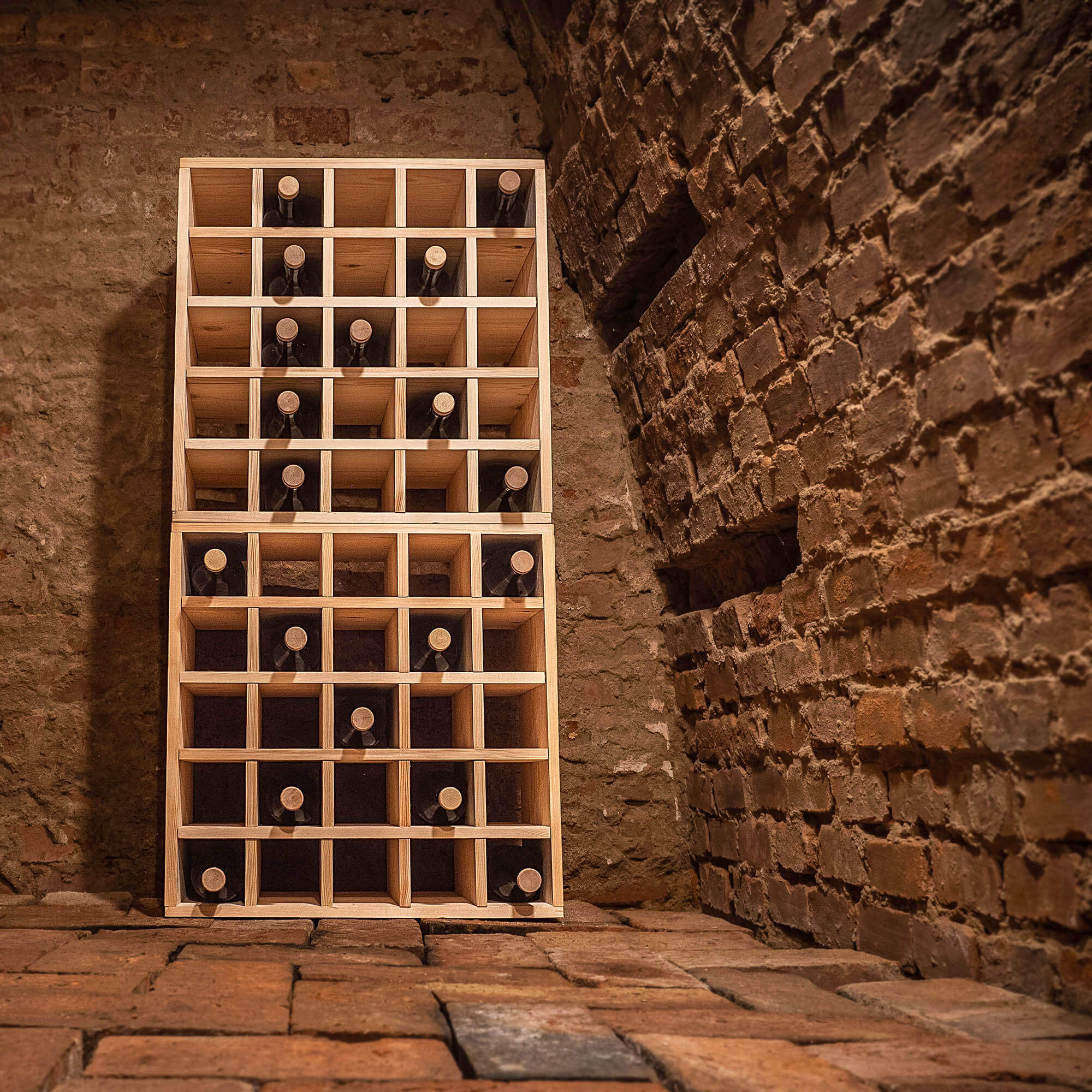 Regał na wino Loreo szachownica drewniany jasny brąz 2szt