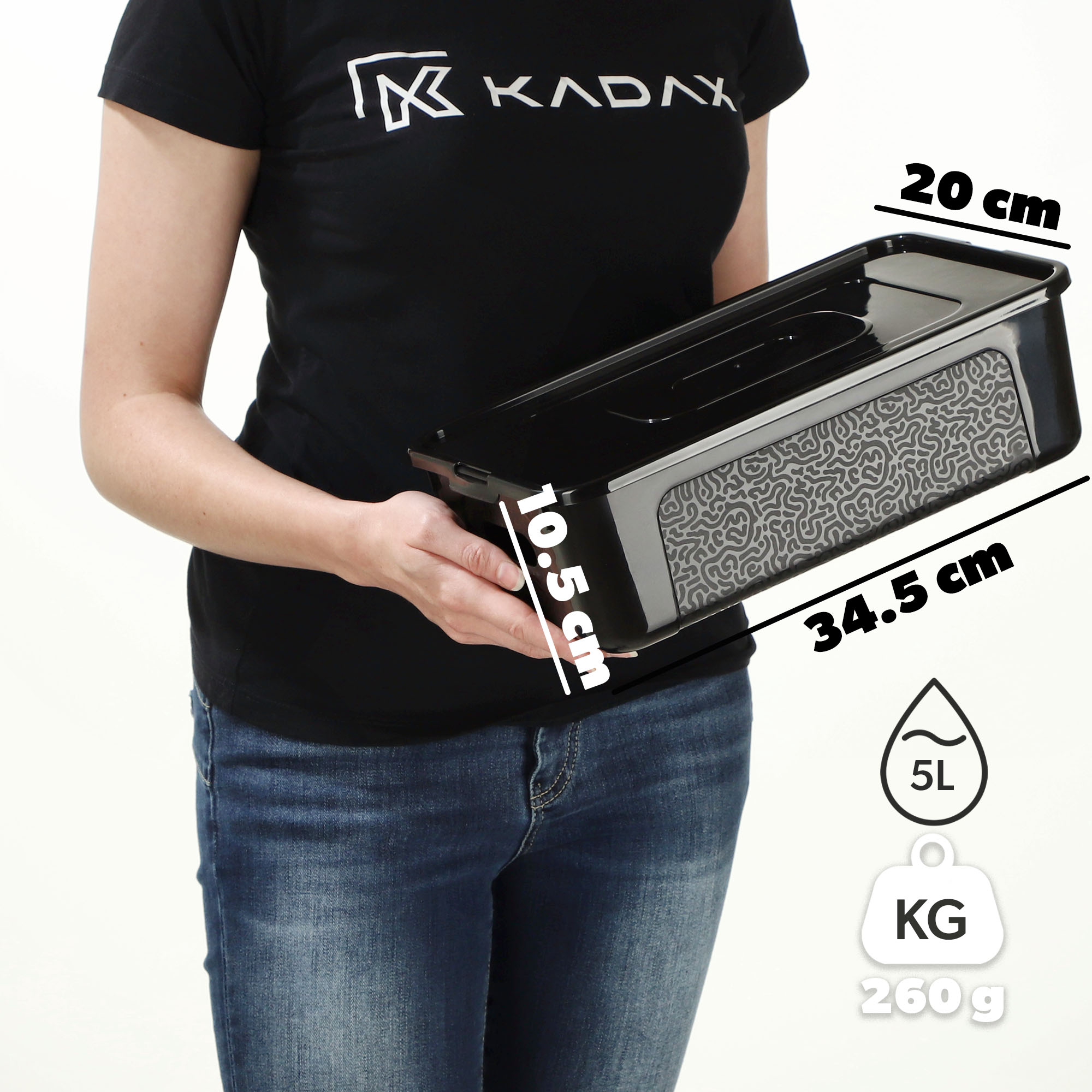 Pojemnik z pokrywką do przechowywania Dozza 5L czarny