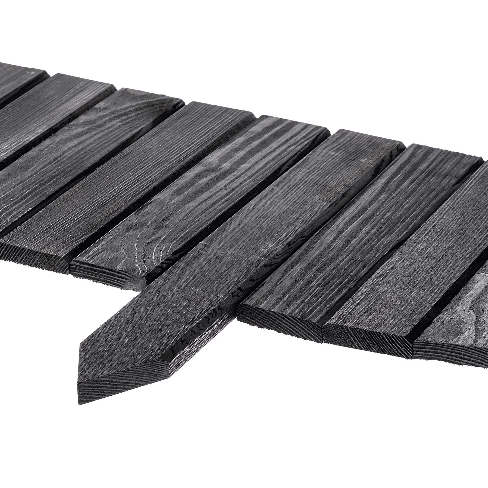 Płotek drewniany rollborder Ansjo obrzeże 115 x 20 cm antracyt