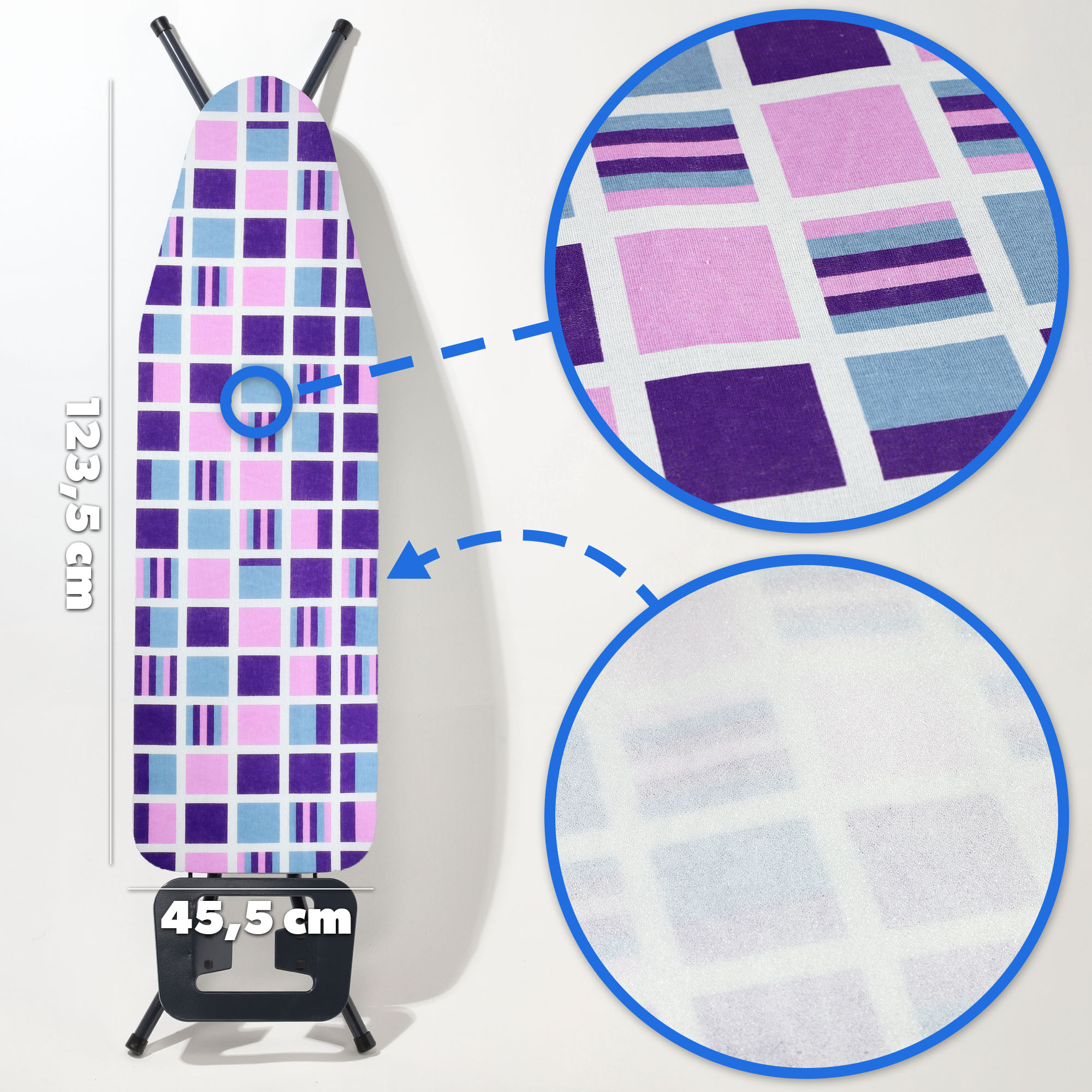 Pokrowiec na deskę do prasowania Tomar 123 x 45 cm kratka