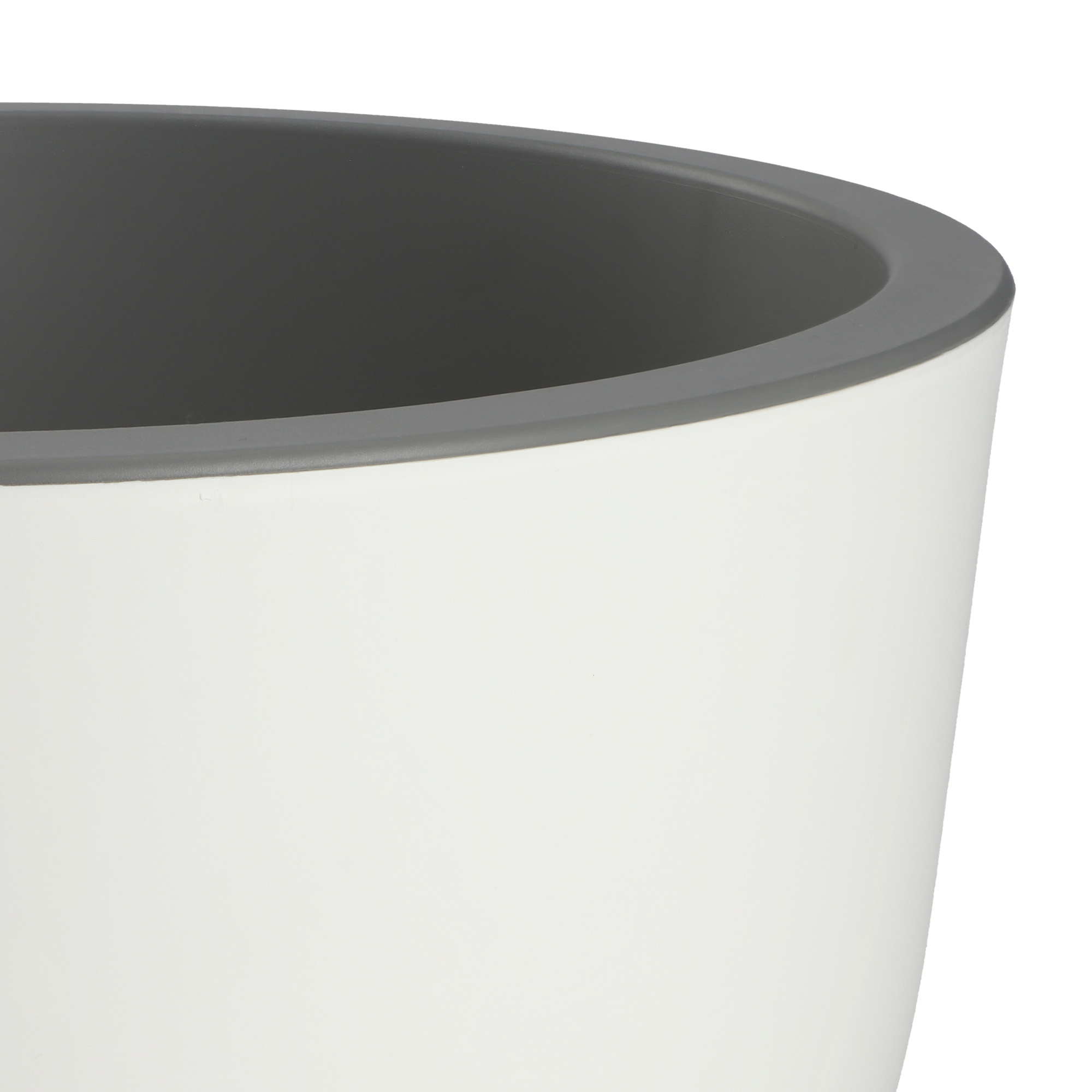 Doniczka okrągła Rafat 35 m, biały + beton