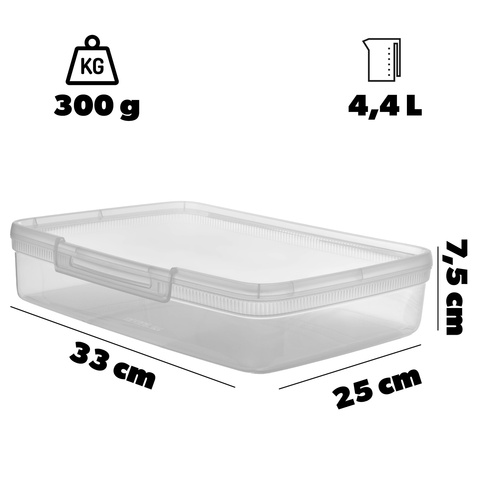 Pojemnik na żywność prostokątny Curver Snap Box 4,4L