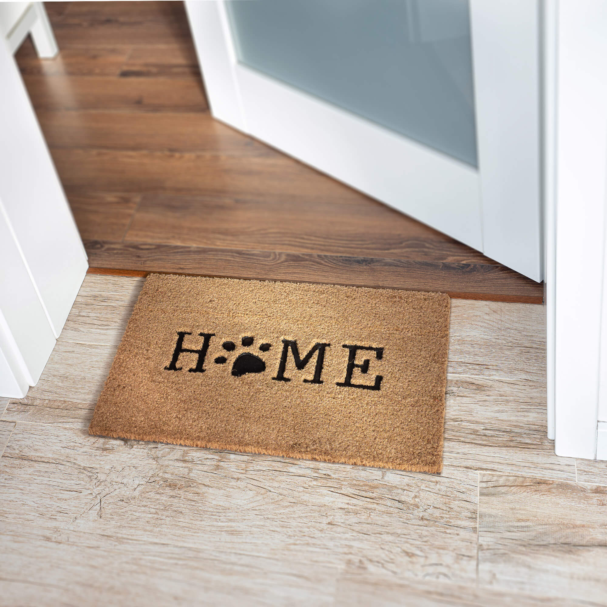 Wycieraczka pod drzwi „Home" z łapką 60 x 40 cm, brązowa