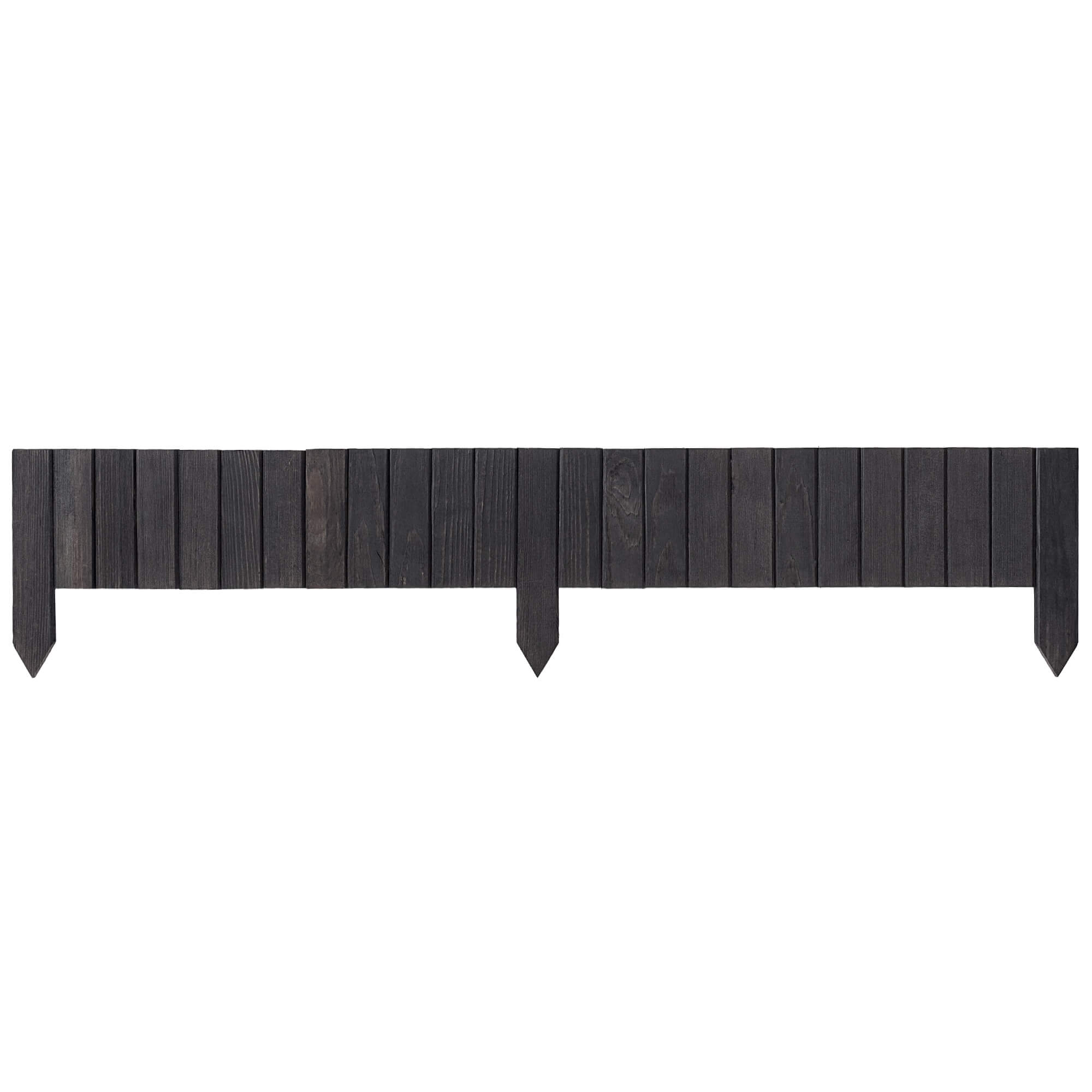 Płotek drewniany rollborder Ansjo obrzeże 115 x 15 cm antracyt