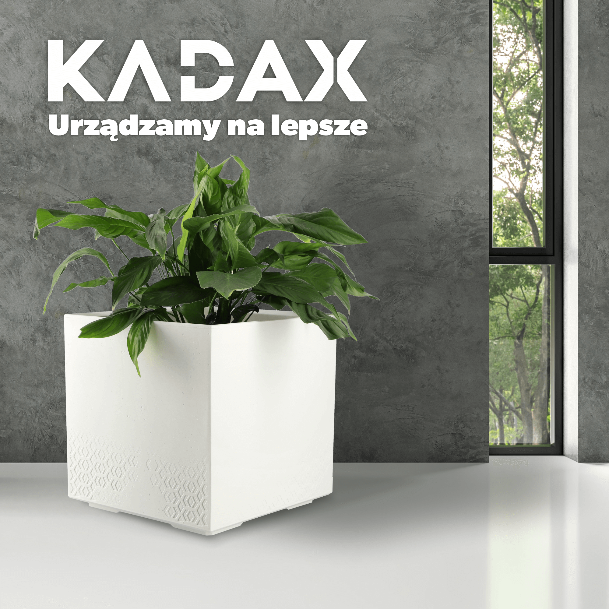Donica Sore na kółkach „Beton" 40cm biała
