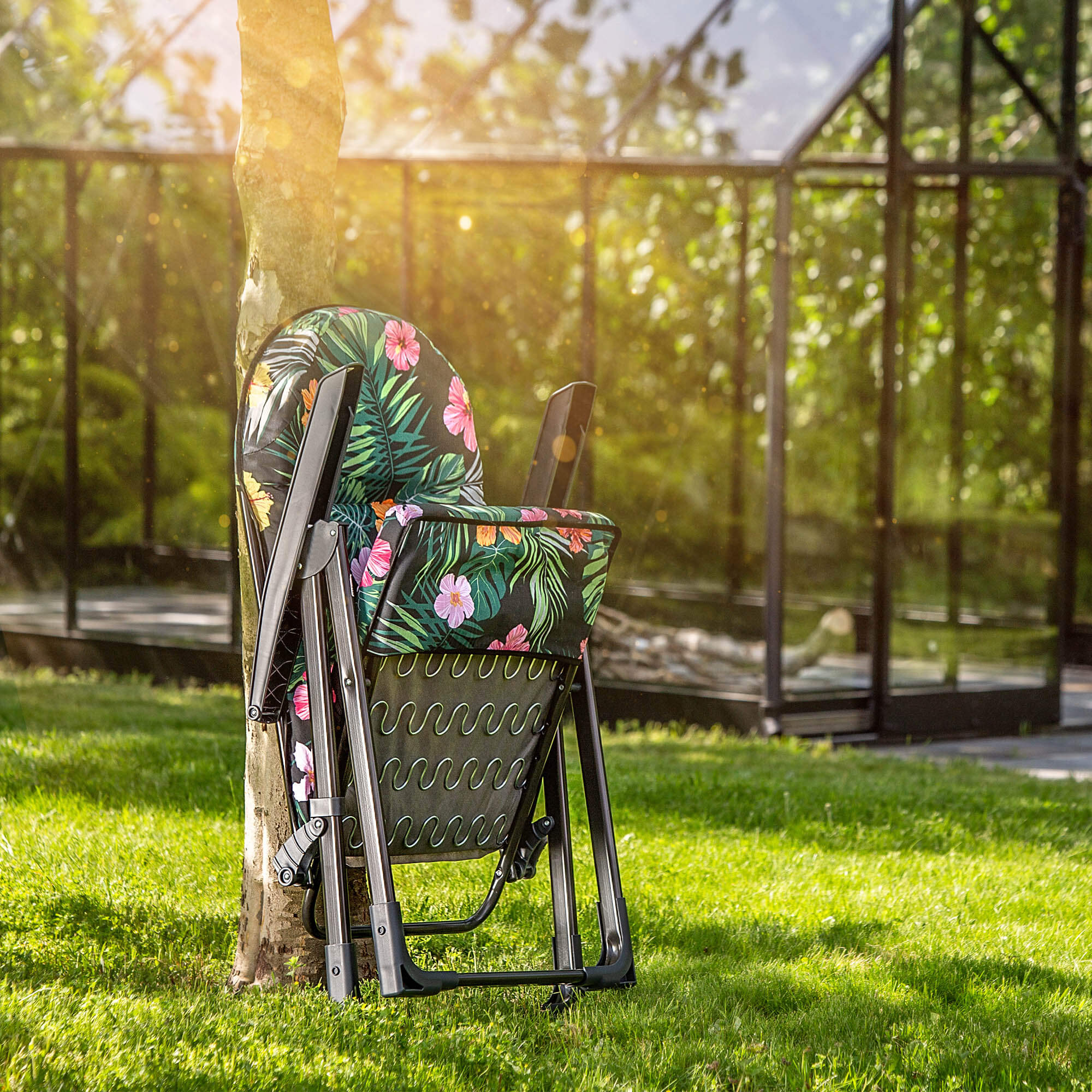 Leżak ogrodowy Soller 116 x 70 cm "Zielone kwiaty"