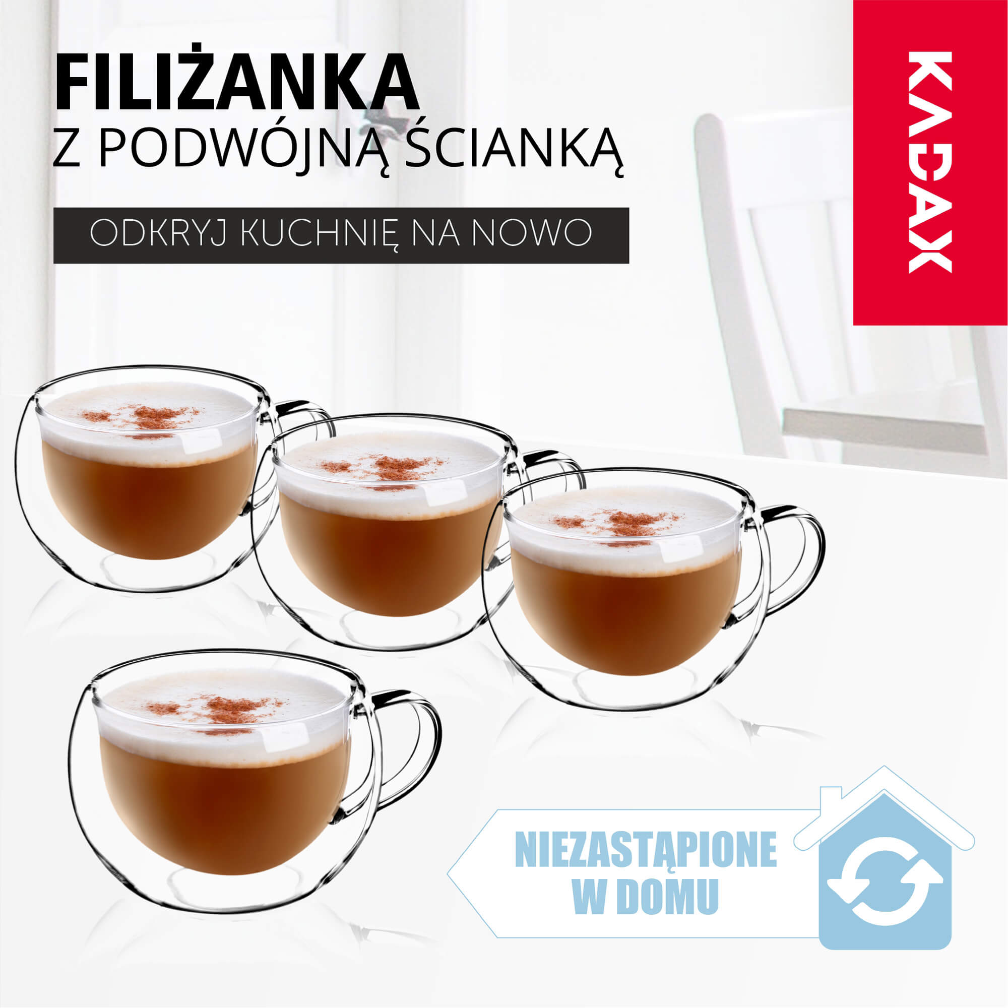 Filiżanki termiczne z podwójną ścianką Forli 280 ml, 4 szt.