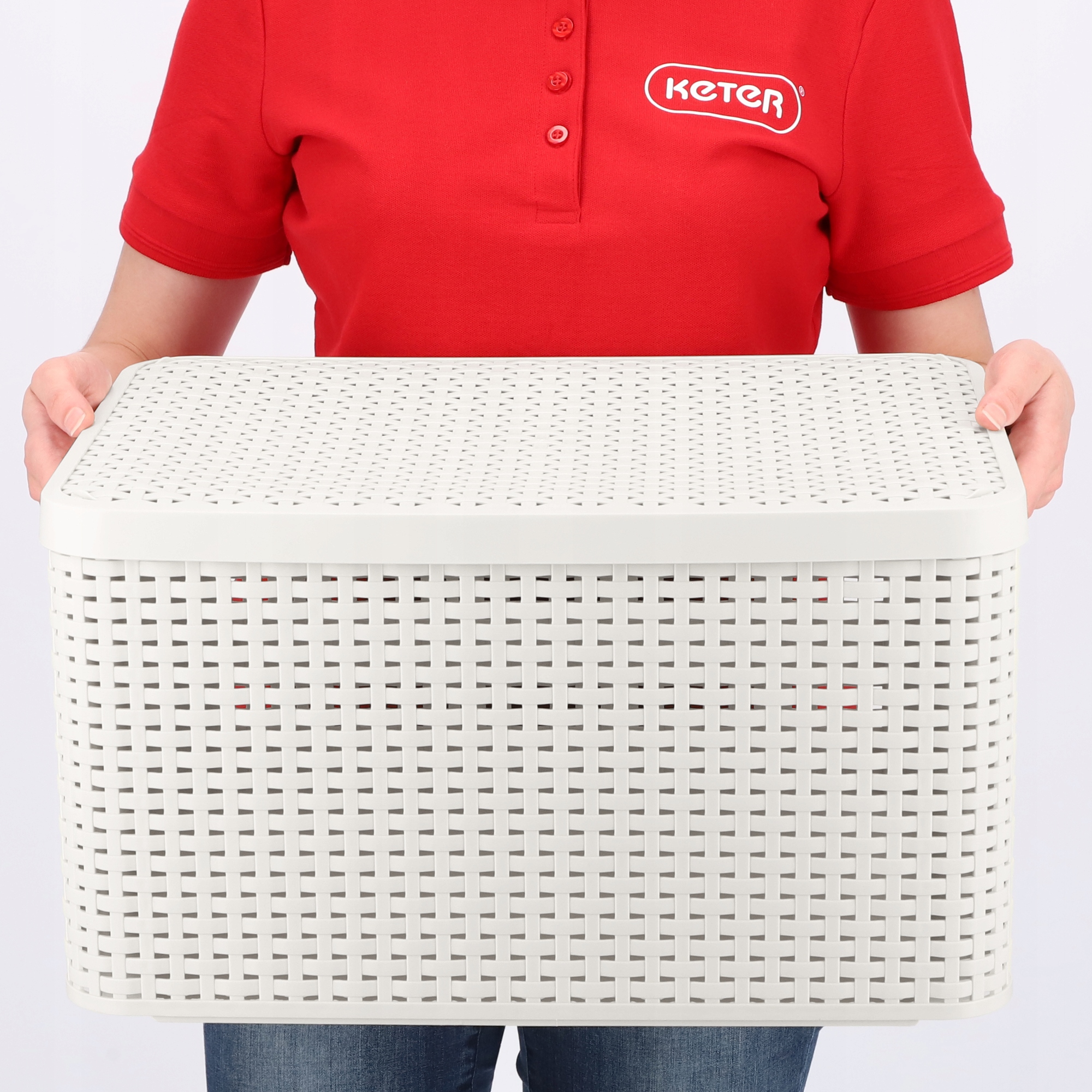 Pojemnik do przechowywania z pokrywką Curver Style 30L, jasny szary