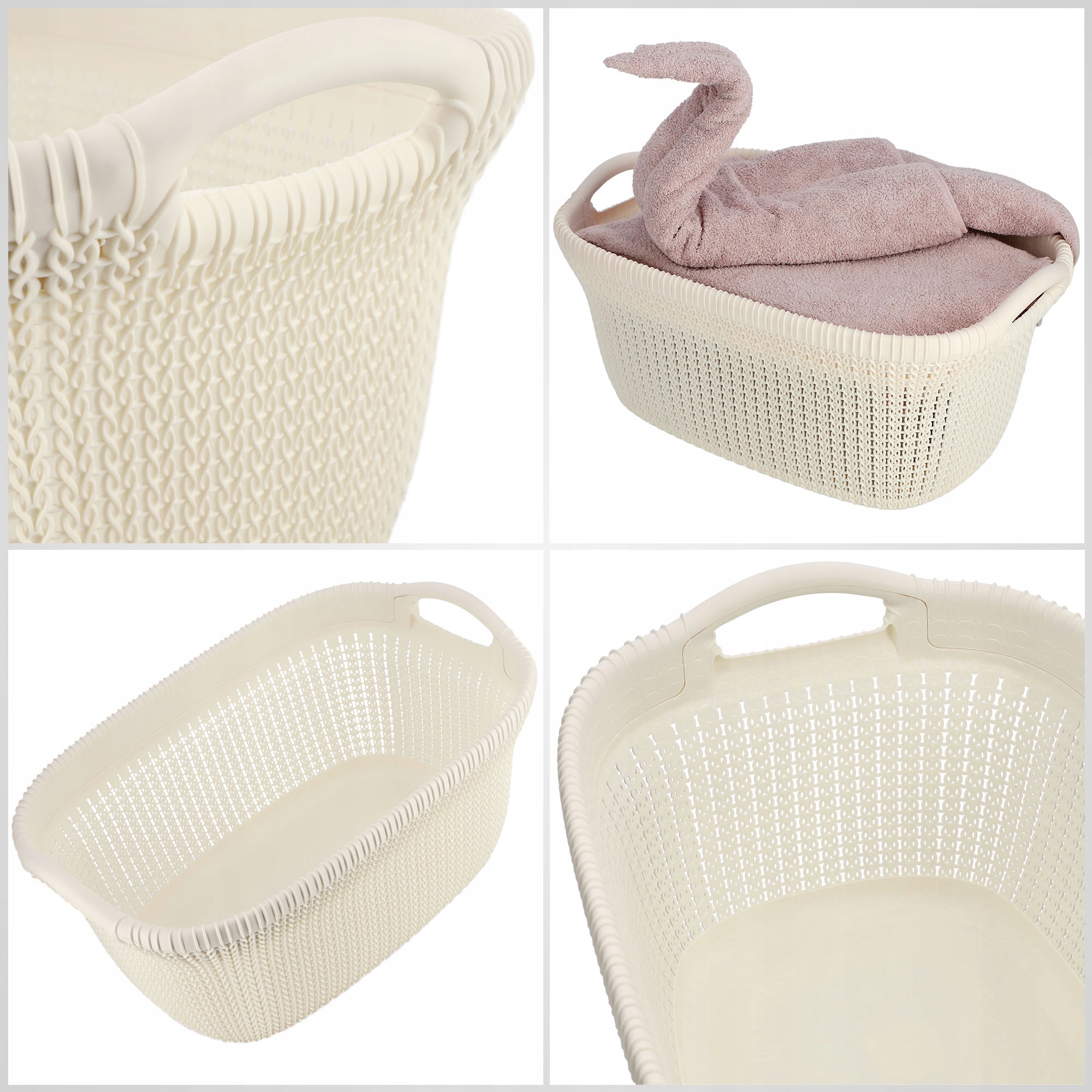 Pojemnik na bieliznę Curver Knit 40L kremowy