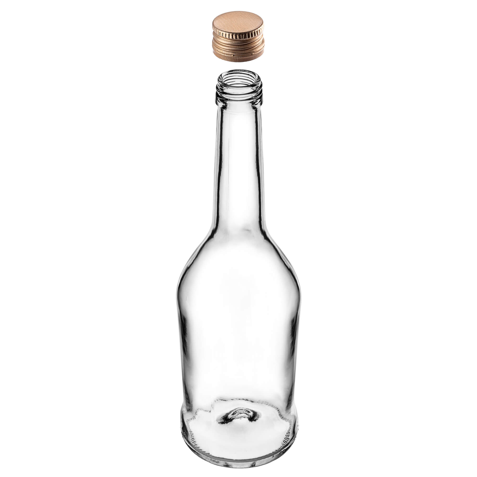 Szklana butelka na nalewkę Loiret 500ml ze złotą zakrętką 5 szt.