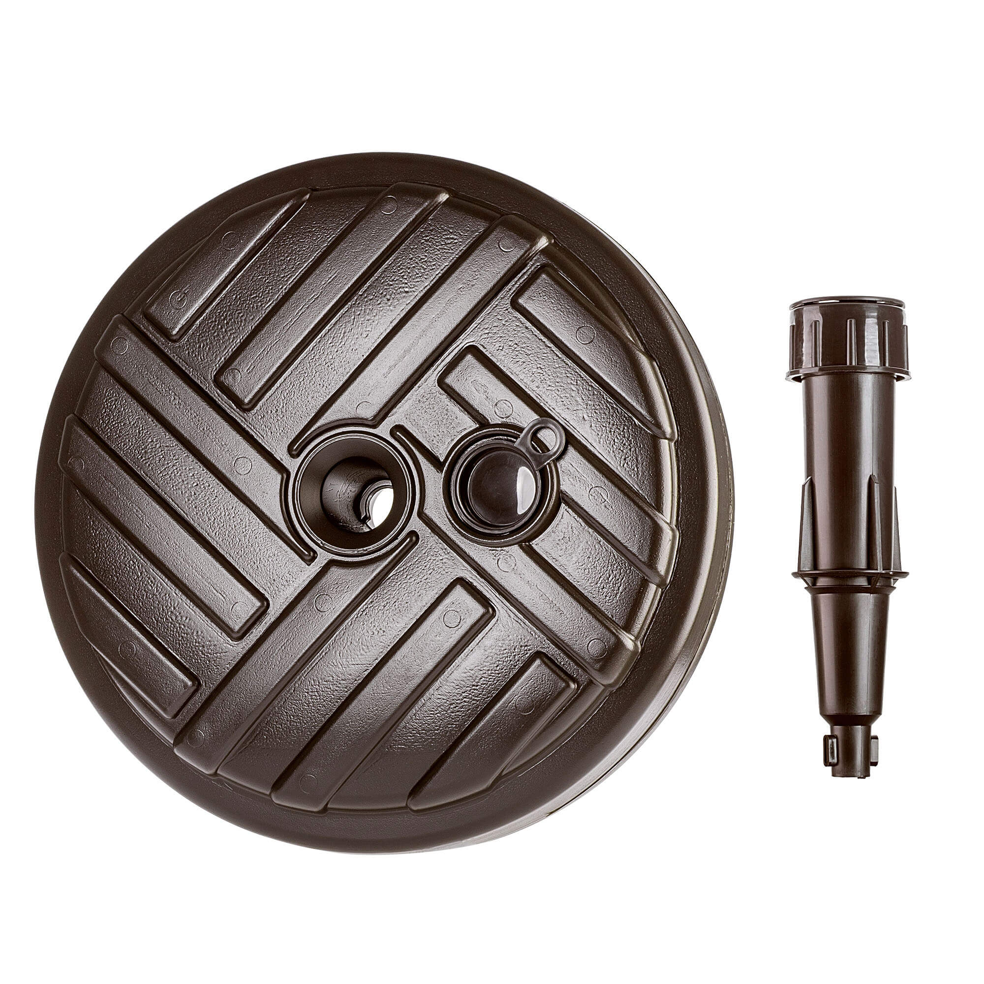 Podstawa pod parasol ogrodowy Solero w paski okrągła brąz