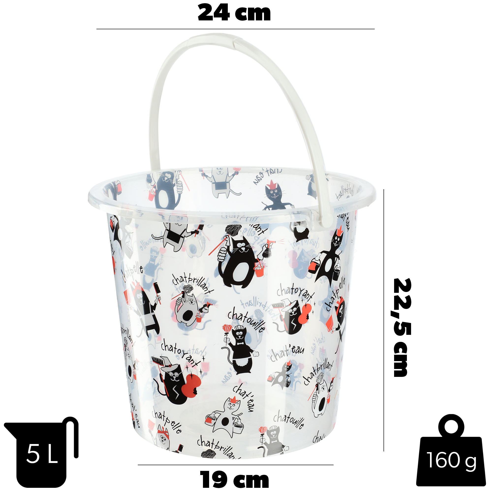 Wiadro plastikowe Ars 5L koty