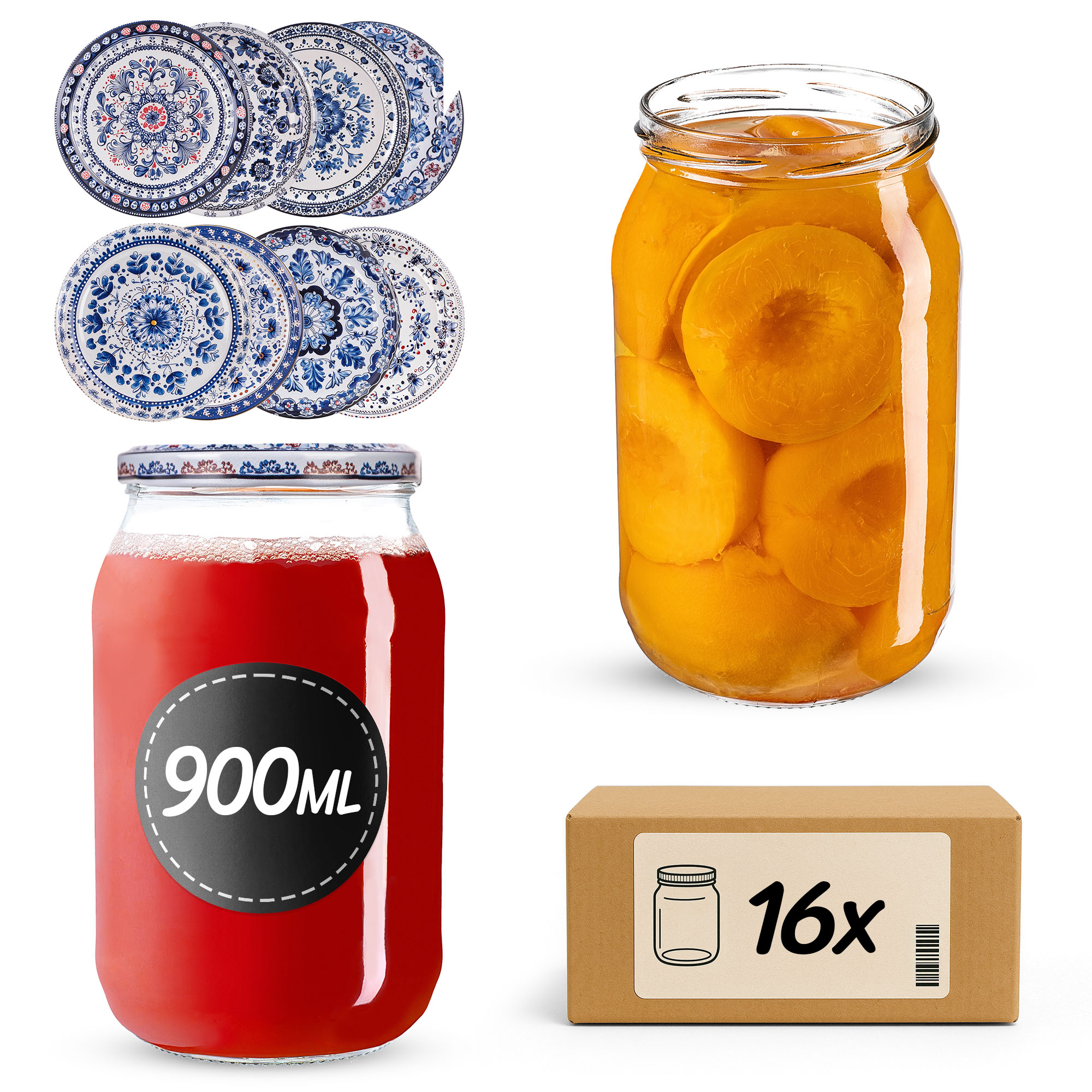 Słoiki na przetwory Simo 900ml fi82mm 16szt + wieczko Bolesławiec