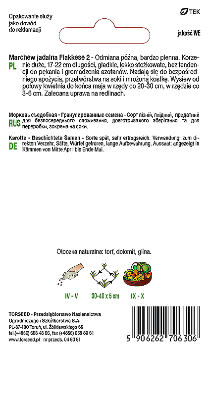 Marchew jadalna Flakkese 2 300g