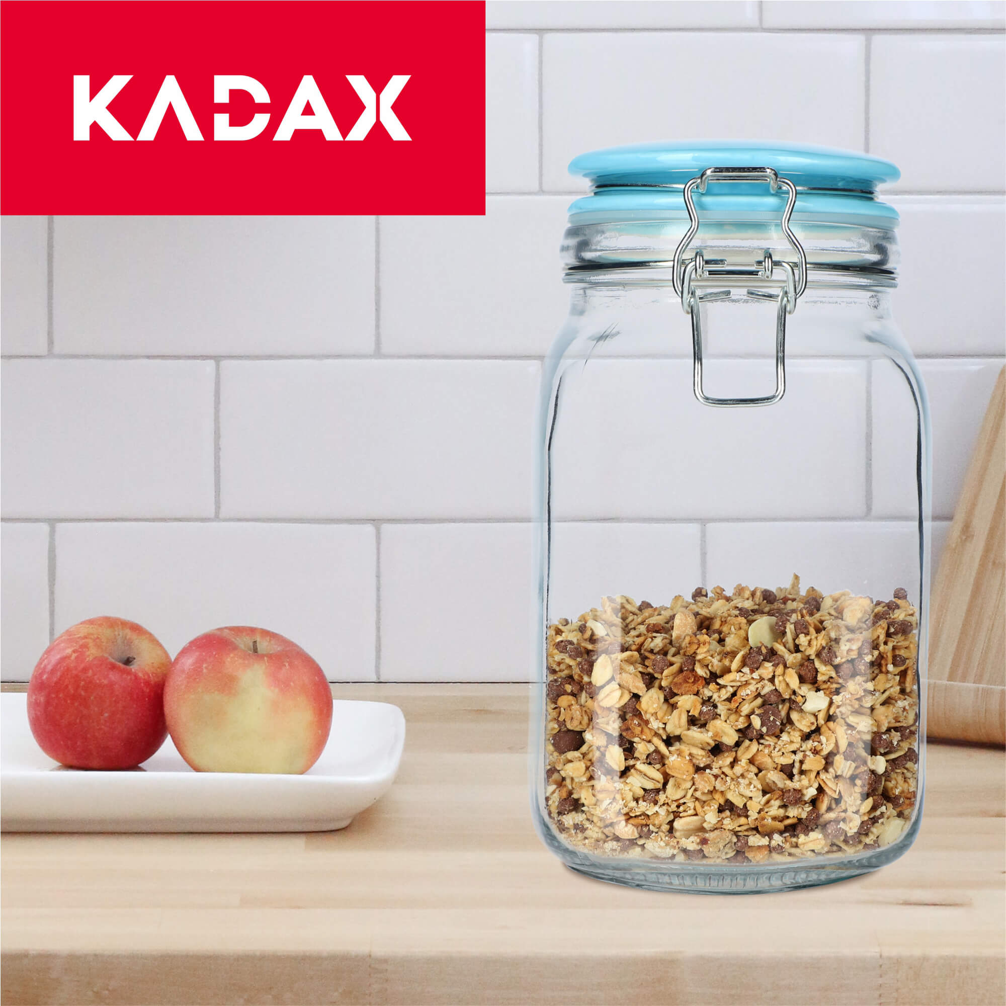Słoik hermetyczny z ceramiczną pokrywą 1.5L niebieski