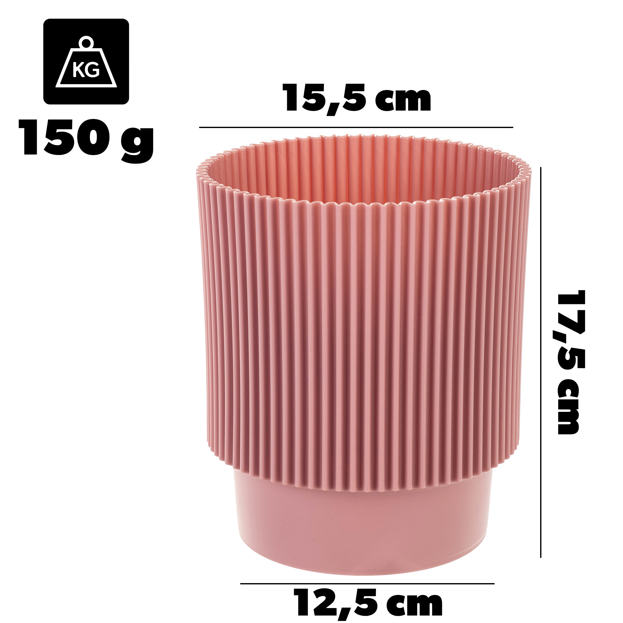 Doniczka na kwiaty Aldeia 16cm różowy