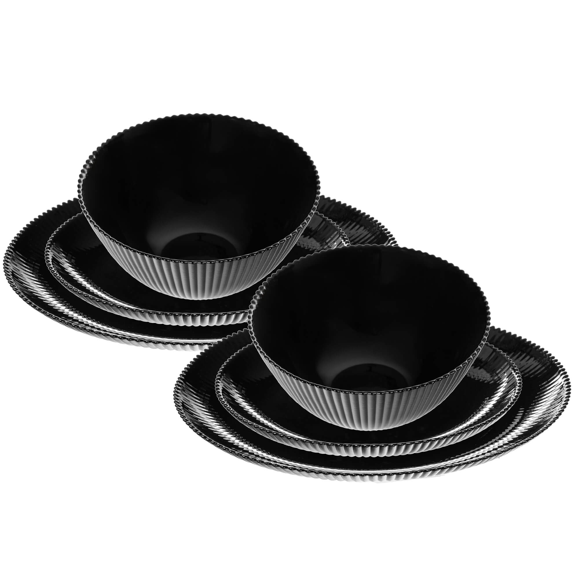 Zestaw obiadowy Regno czarny 2 komplety