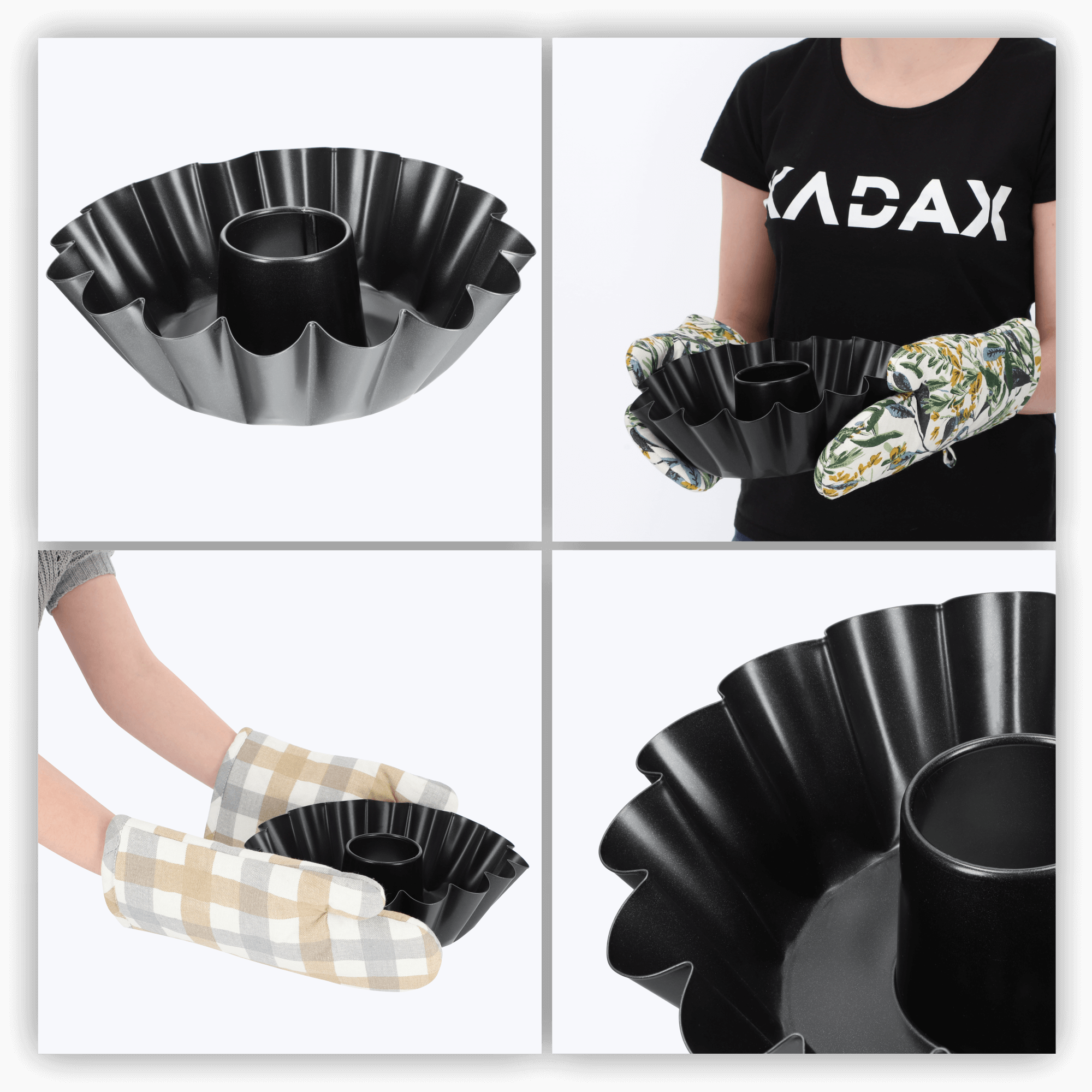 Forma karbowana z tuleja do pieczenia 25 cm, czarna