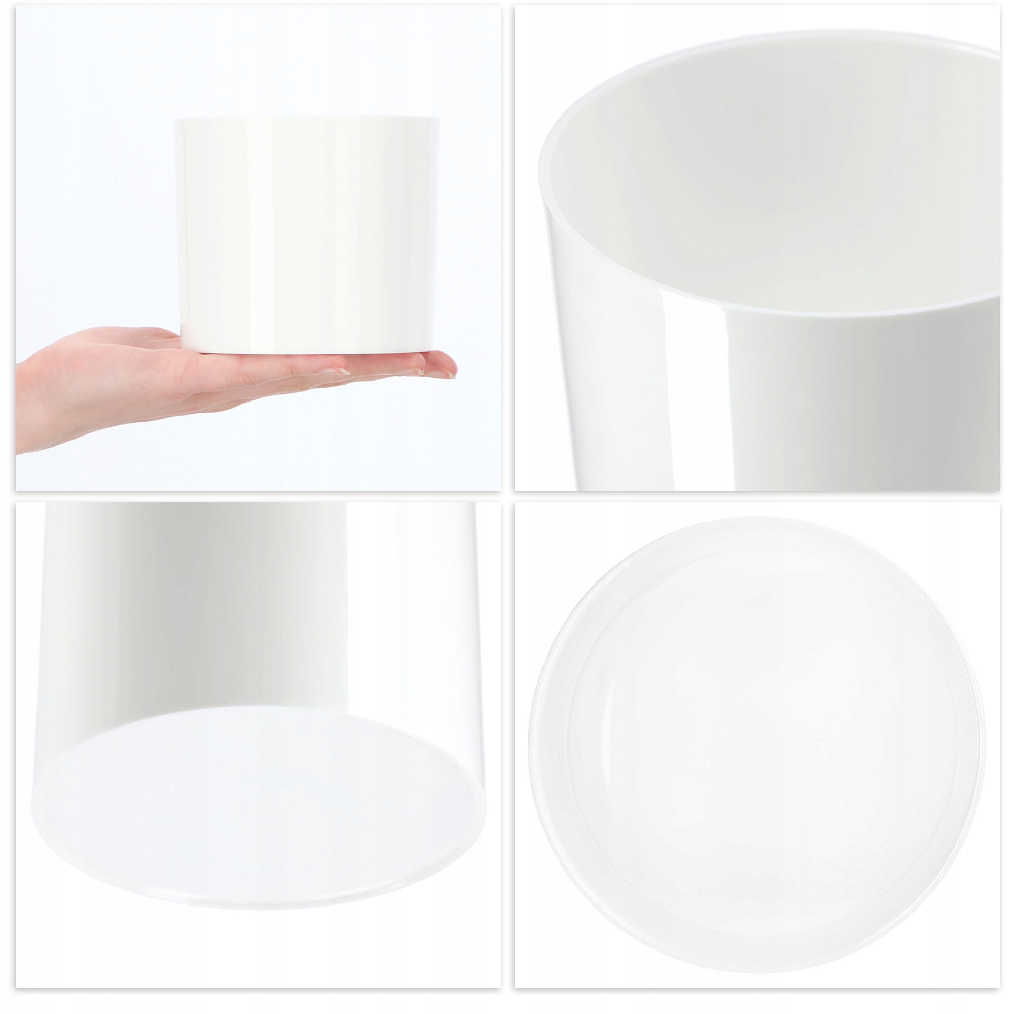 Doniczka na kwiaty okrągła Figari 11 cm, biała