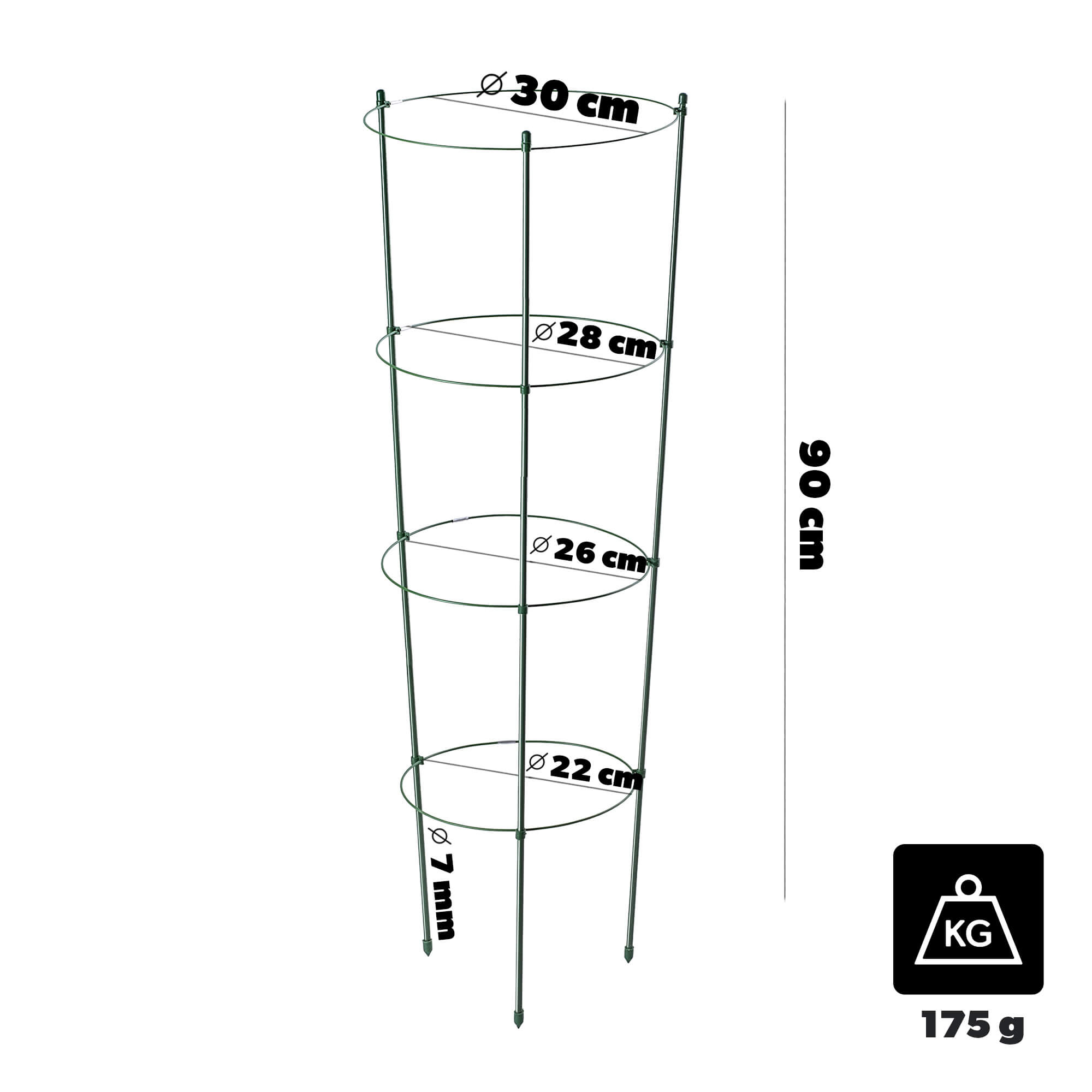 Podpora pierścieniowa do roślin Bodiel 90 cm 1 szt.