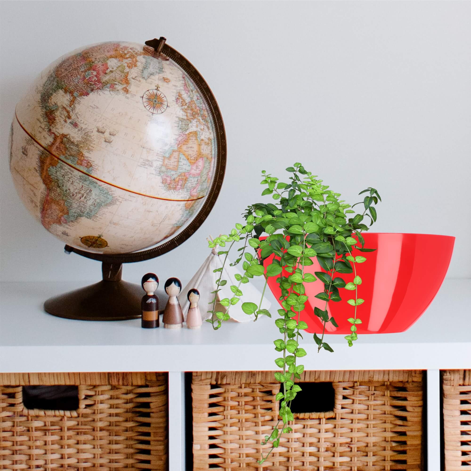 Doniczka na kwiaty owalna Ptuj 38 cm, czerwona