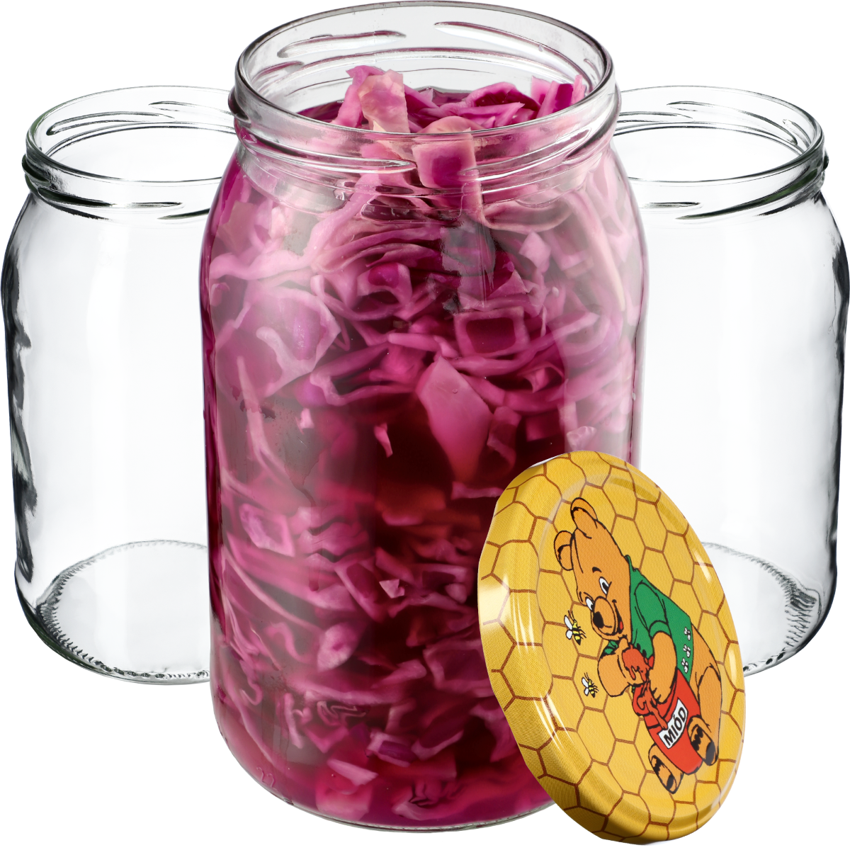 Słoiki na przetwory Simo 900ml 8szt 82mm + wieczka "Miód"