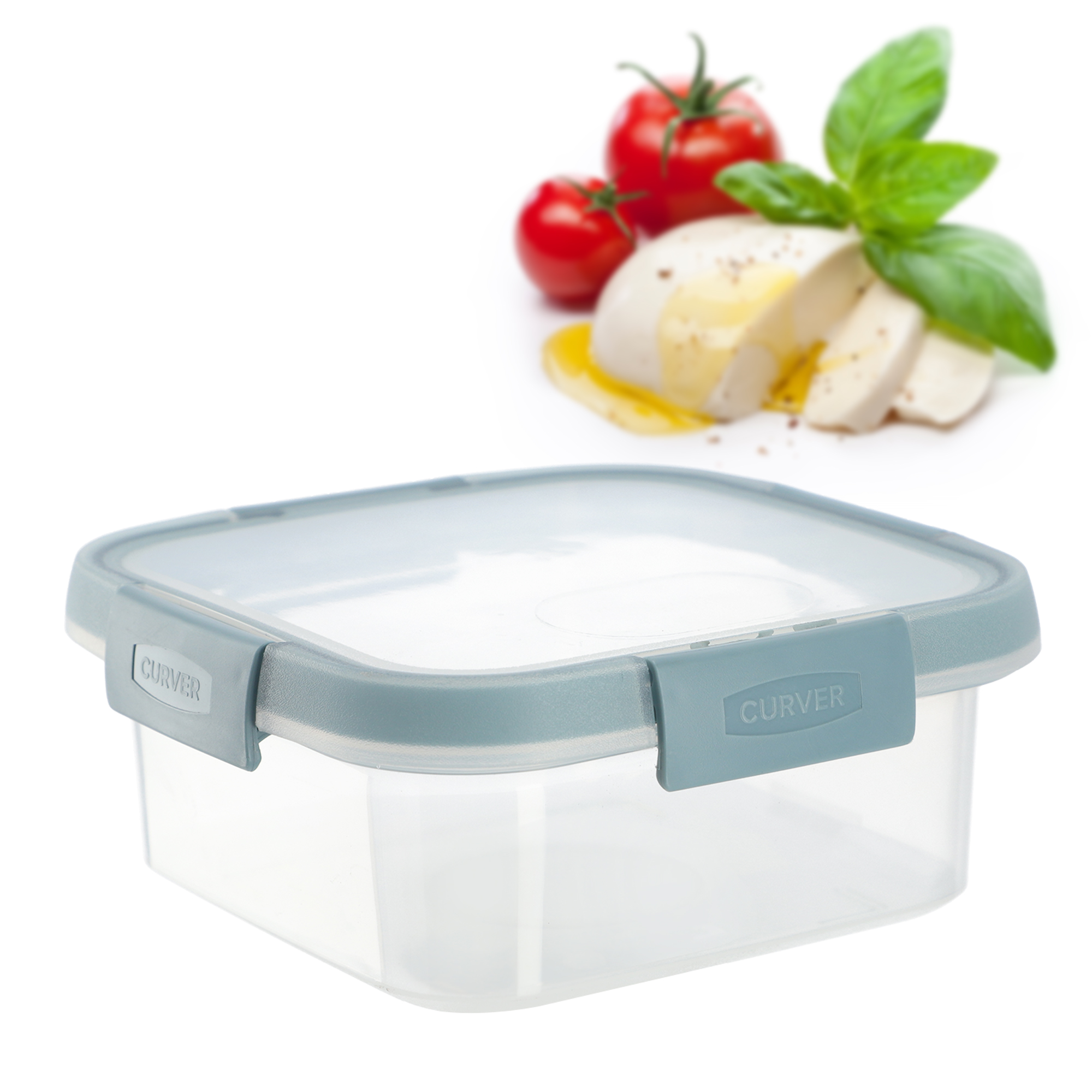 Pojemnik na żywność 0.9L Curver Smart Fresh Eco, szarobłękitny