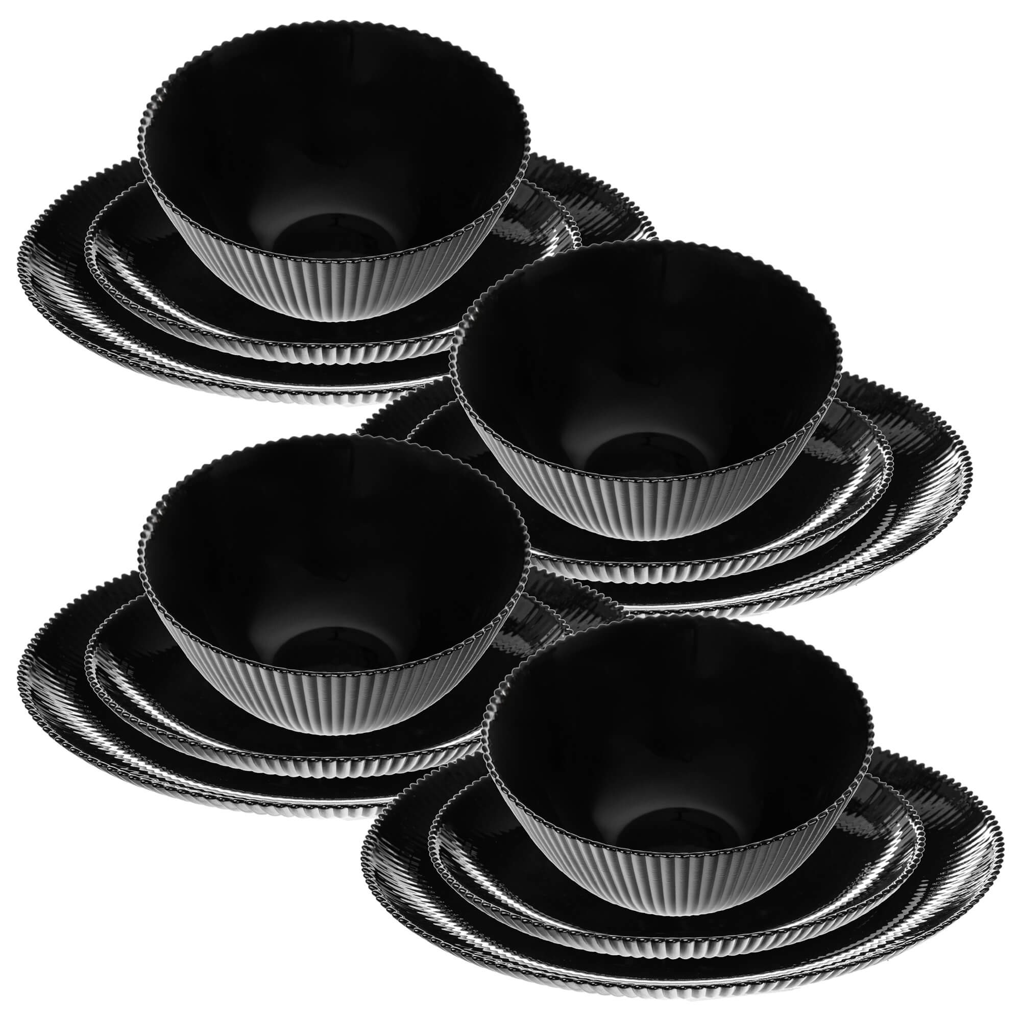 Zestaw obiadowy Regno czarny 4 komplety