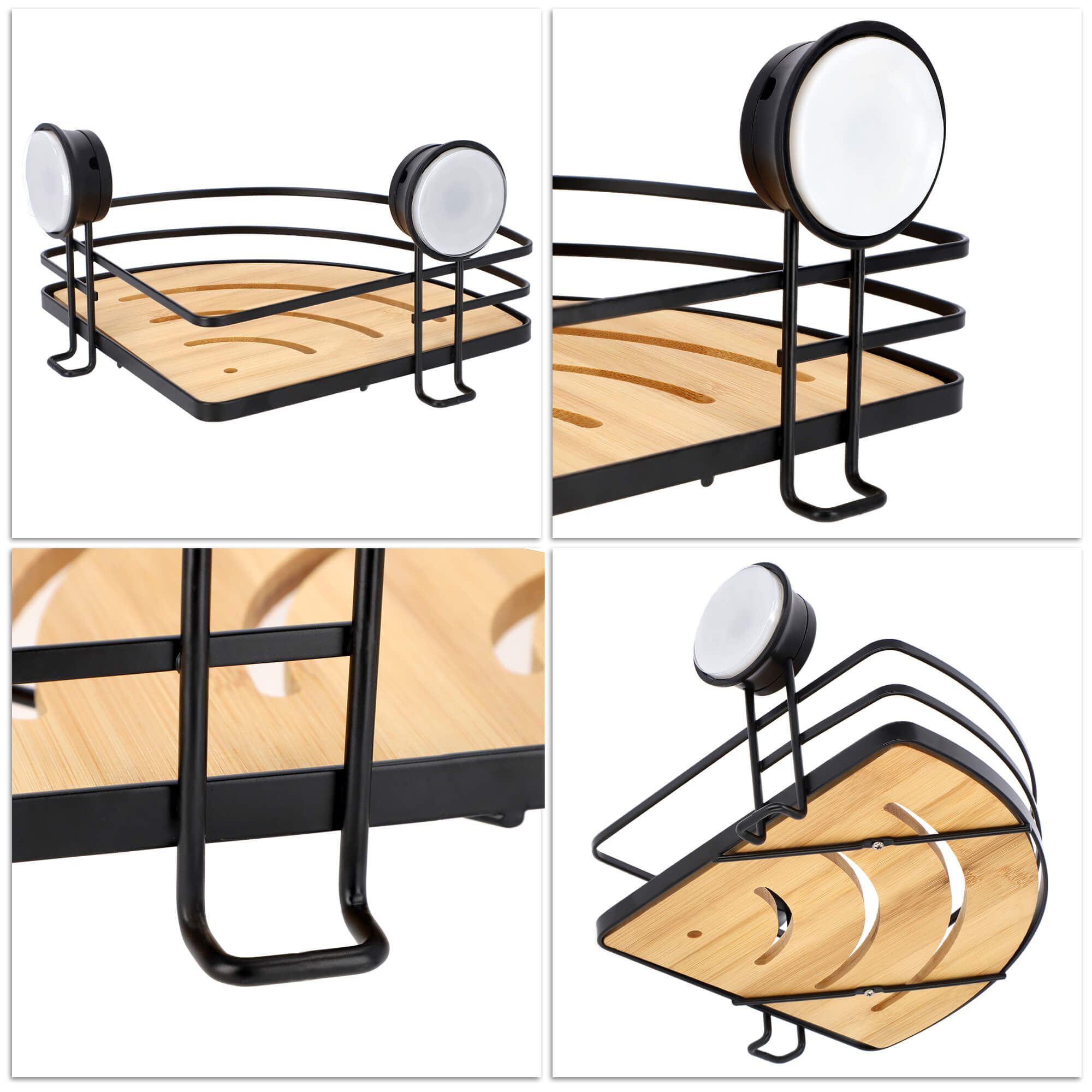 Półka narożna łazienkowa Cima 21 x 19 cm, czarna