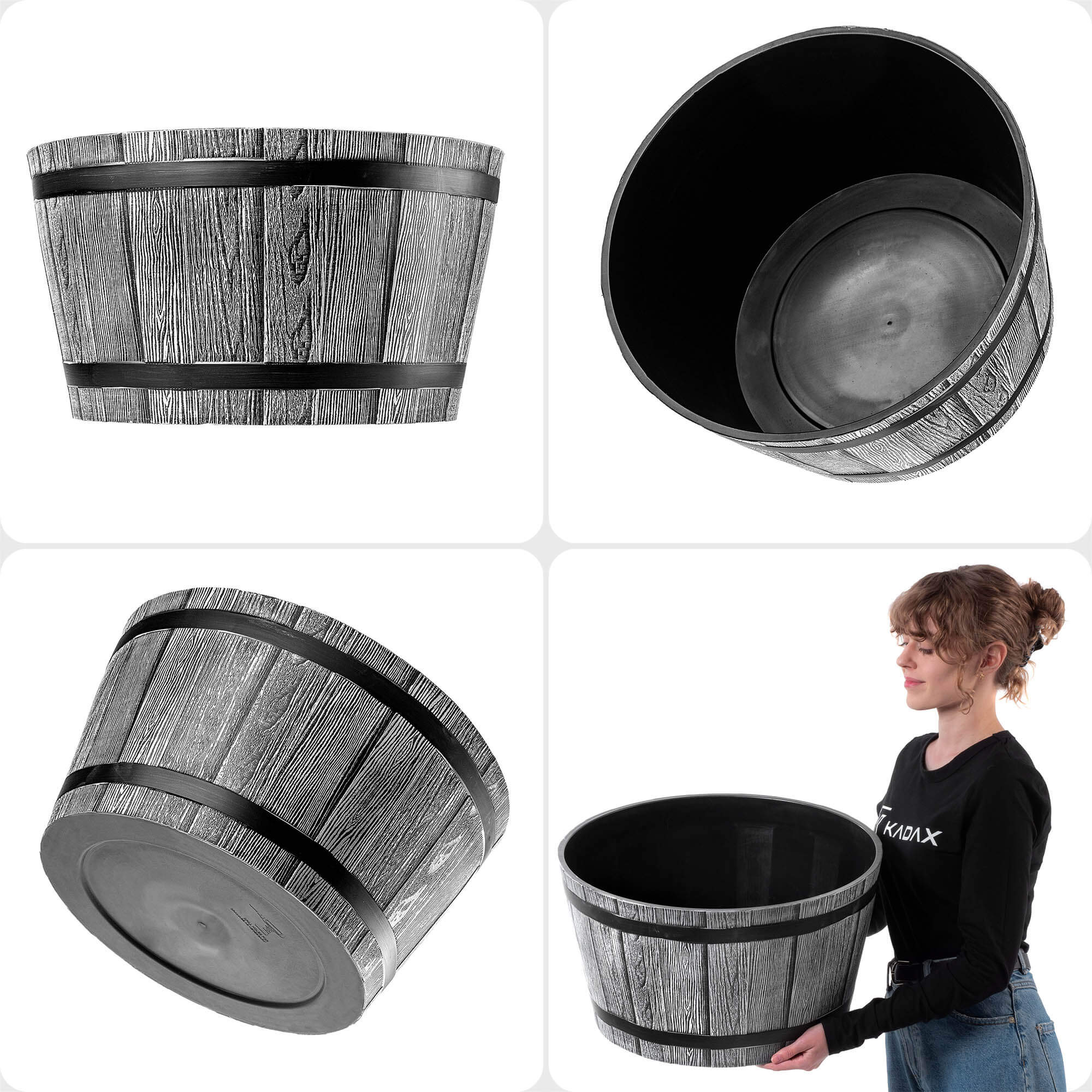 Donica na kwiaty Sori 50 cm jasny szary