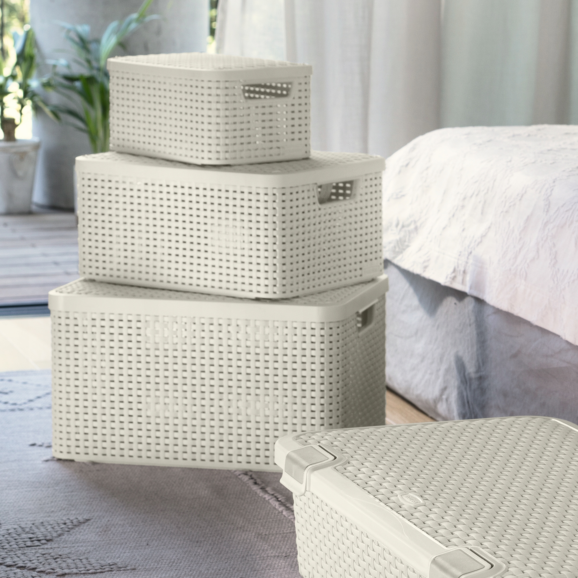 Pojemnik do przechowywania 30L Curver Style, kremowy