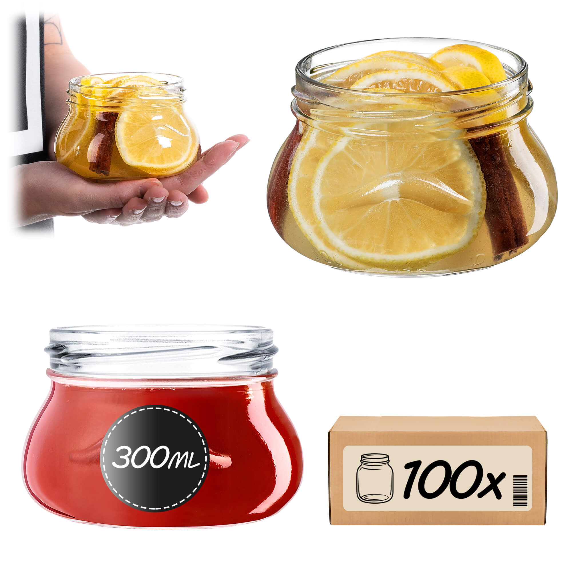 Słoiki na przetwory Raja 300ml 100szt 82mm bez wieczka