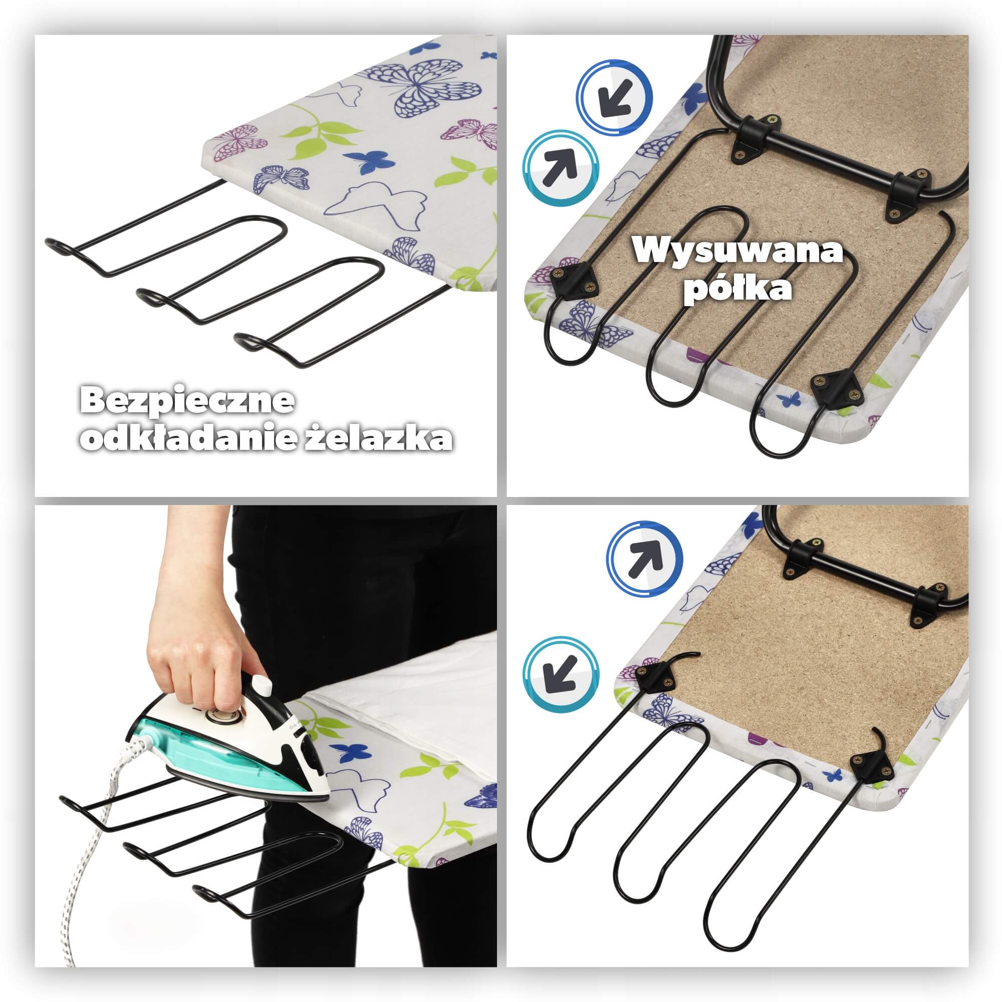 Deska do prasowania z uchwytem 100 x 30 cm, wielokolorowa