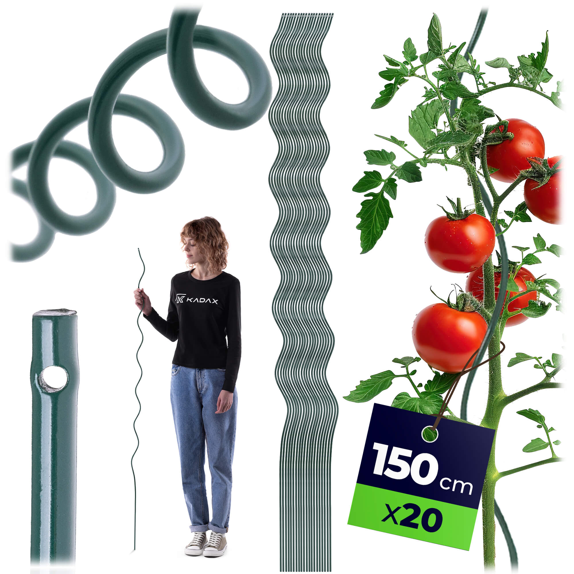 Tyczka spiralna do roślin Langeot 150 cm stal + PE 20 szt.