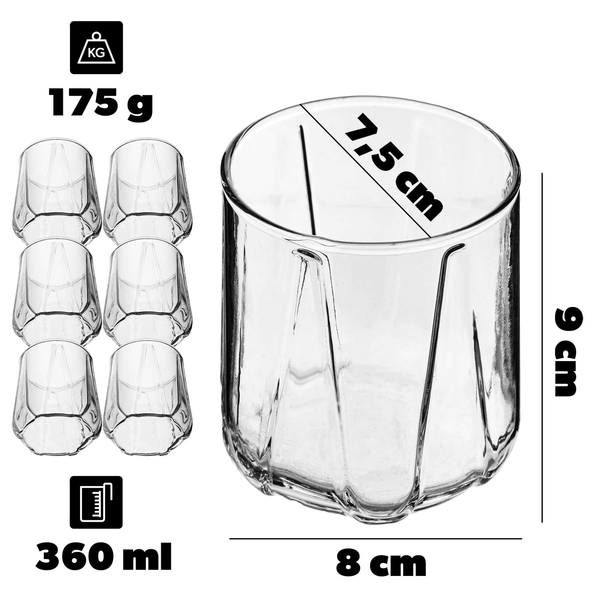 Szklanka do drinków i napojów Molinella 360 ml 6 szt.