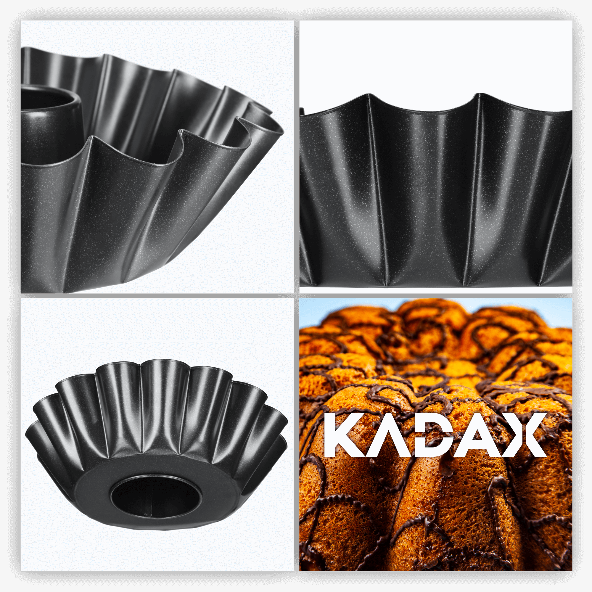 Forma karbowana z tuleja do pieczenia 25 cm, czarna