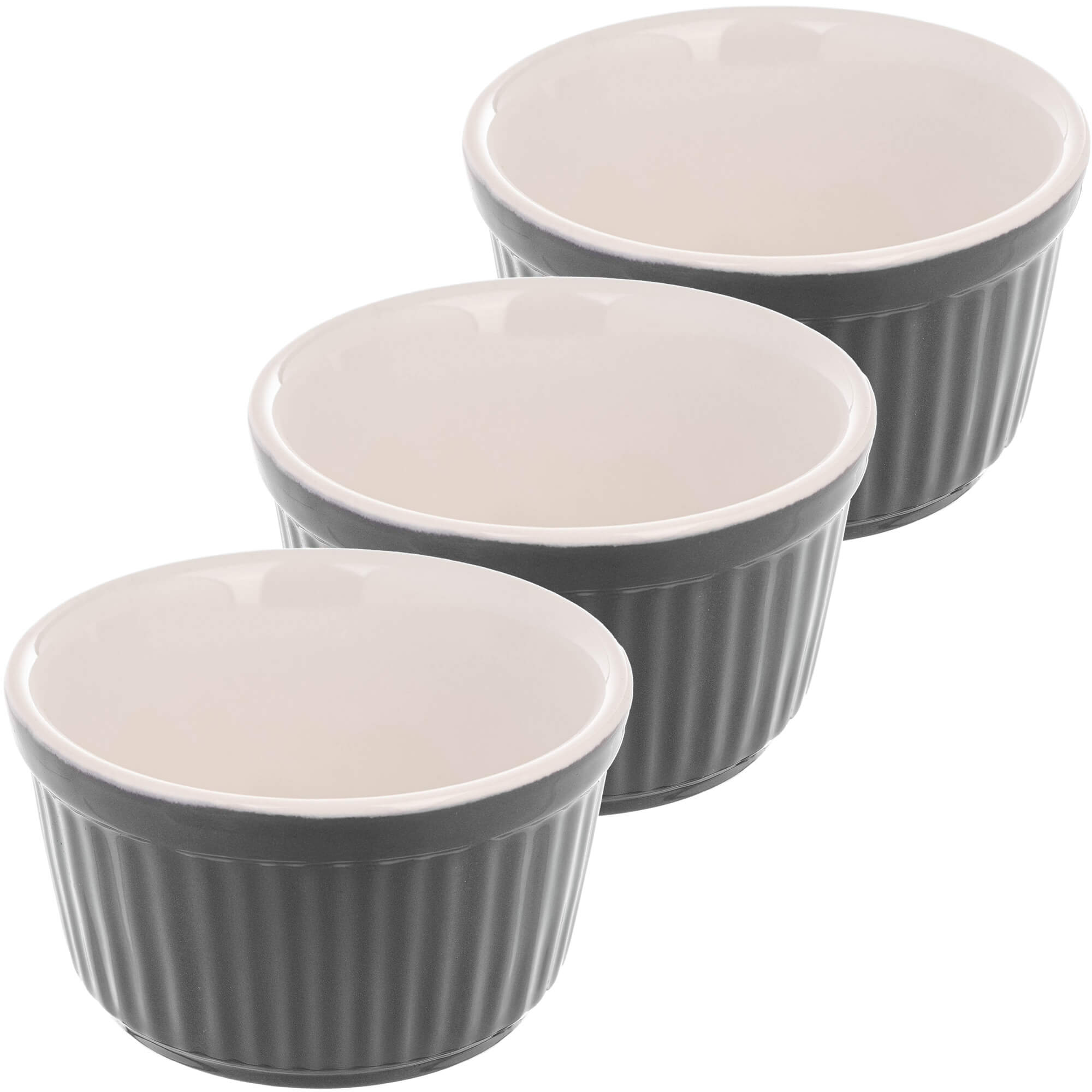 Naczynie ceramiczne do zapiekania Maes 9 x 5 cm szare 3 szt.