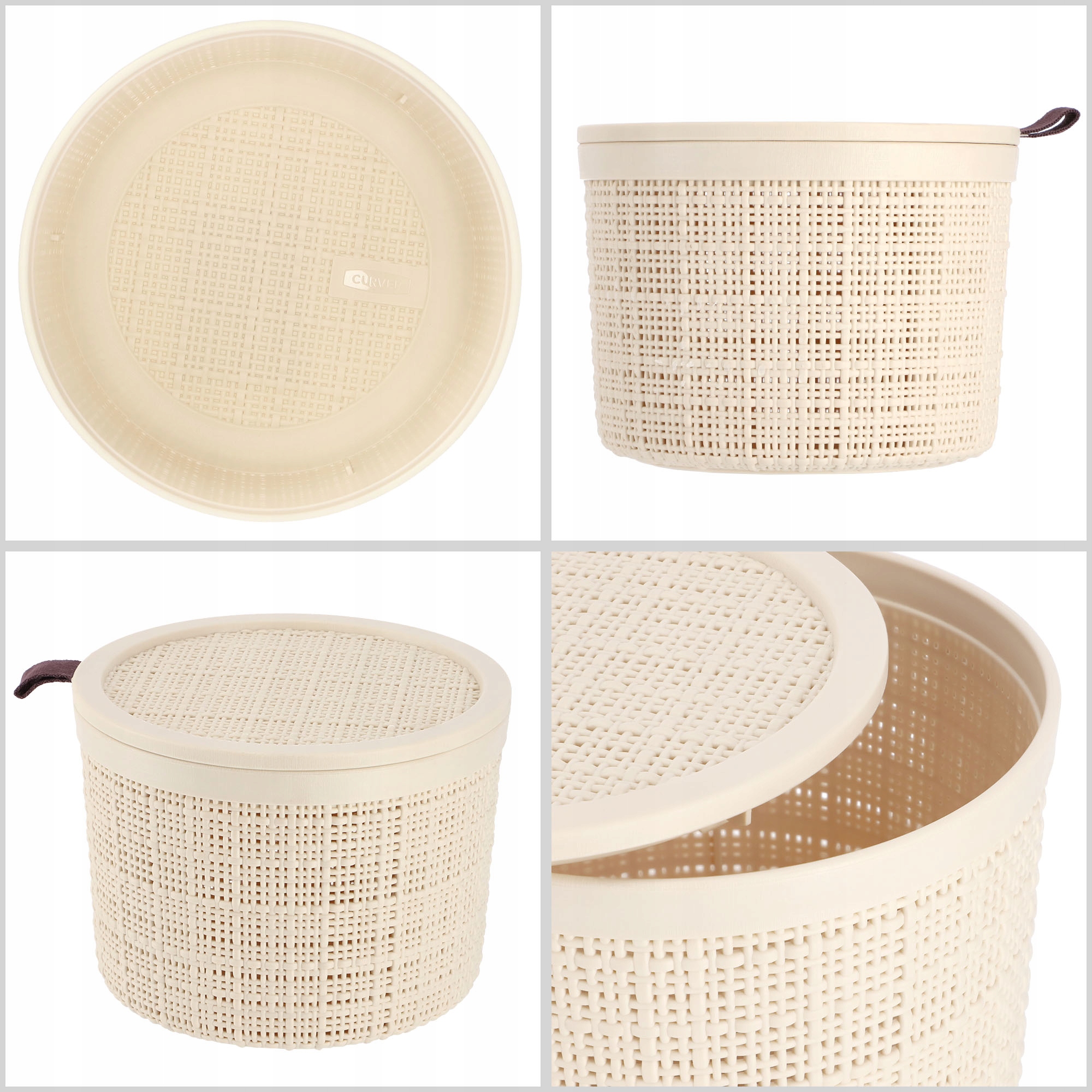 Koszyk na drobiazgi okrągły 2L Curver Jute, kremowy