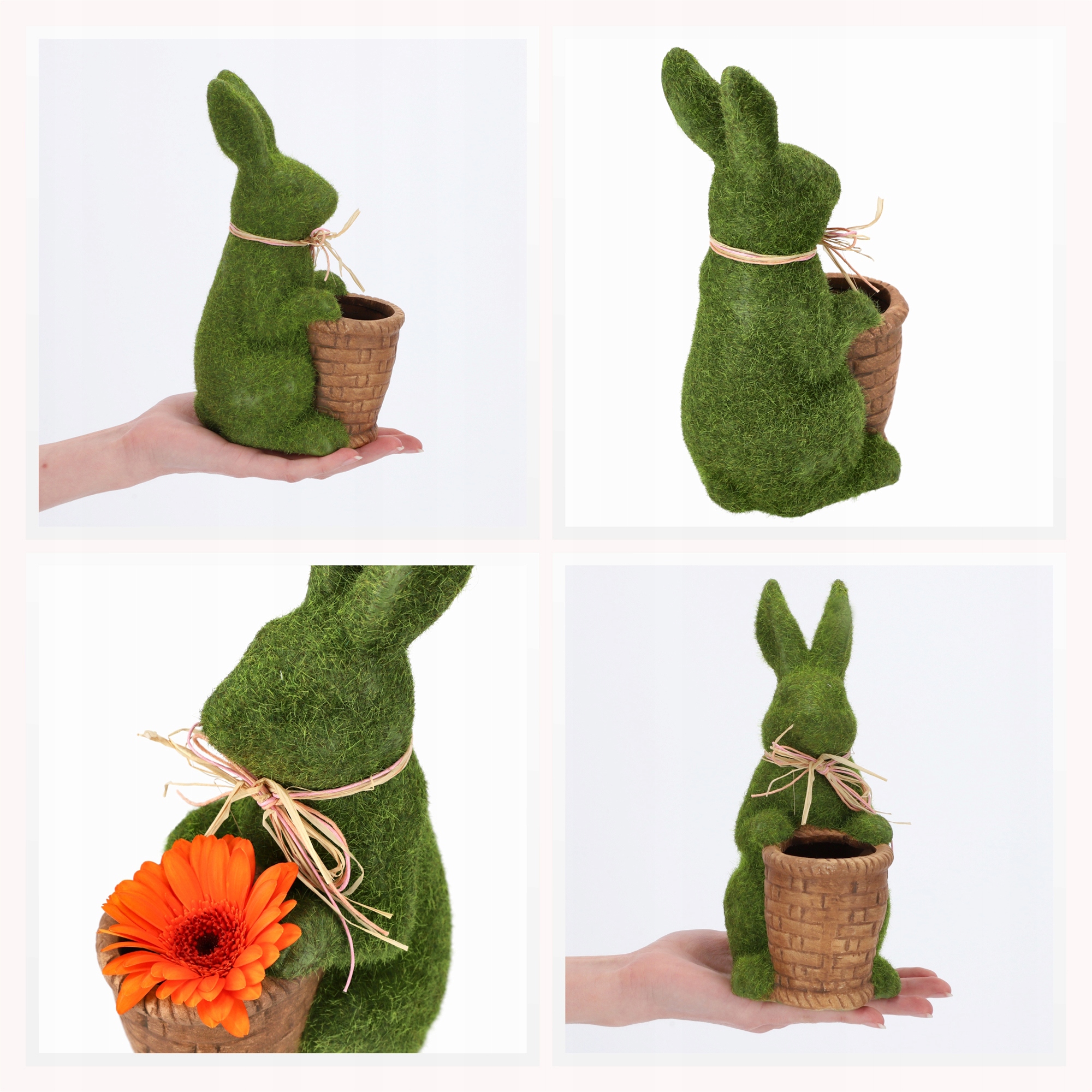 Figurka wielkanocna zając zielony 23x9cm