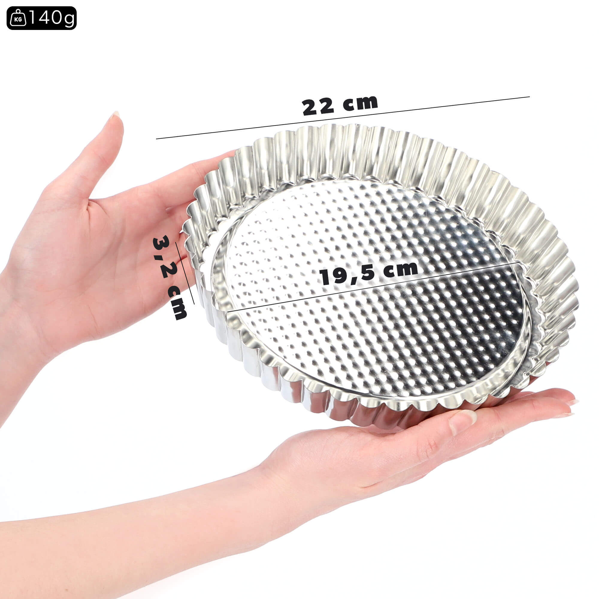 Forma karbowana do pieczenia tarty 22 x 3 cm