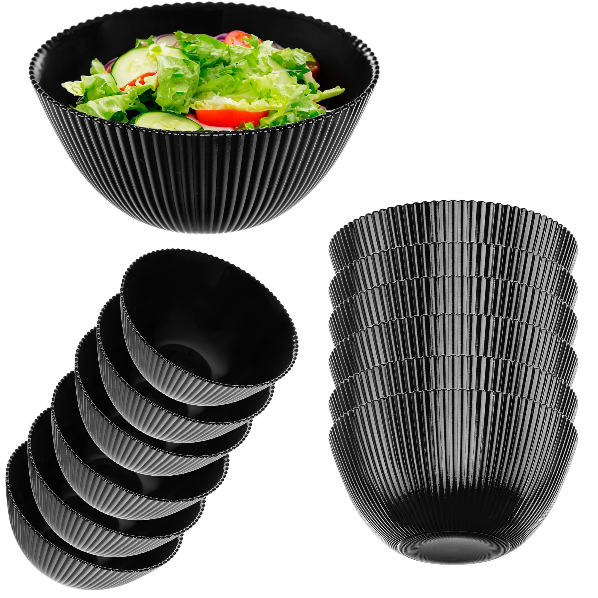 Salaterka szklana Regno 15.2 cm czarna 6 szt.