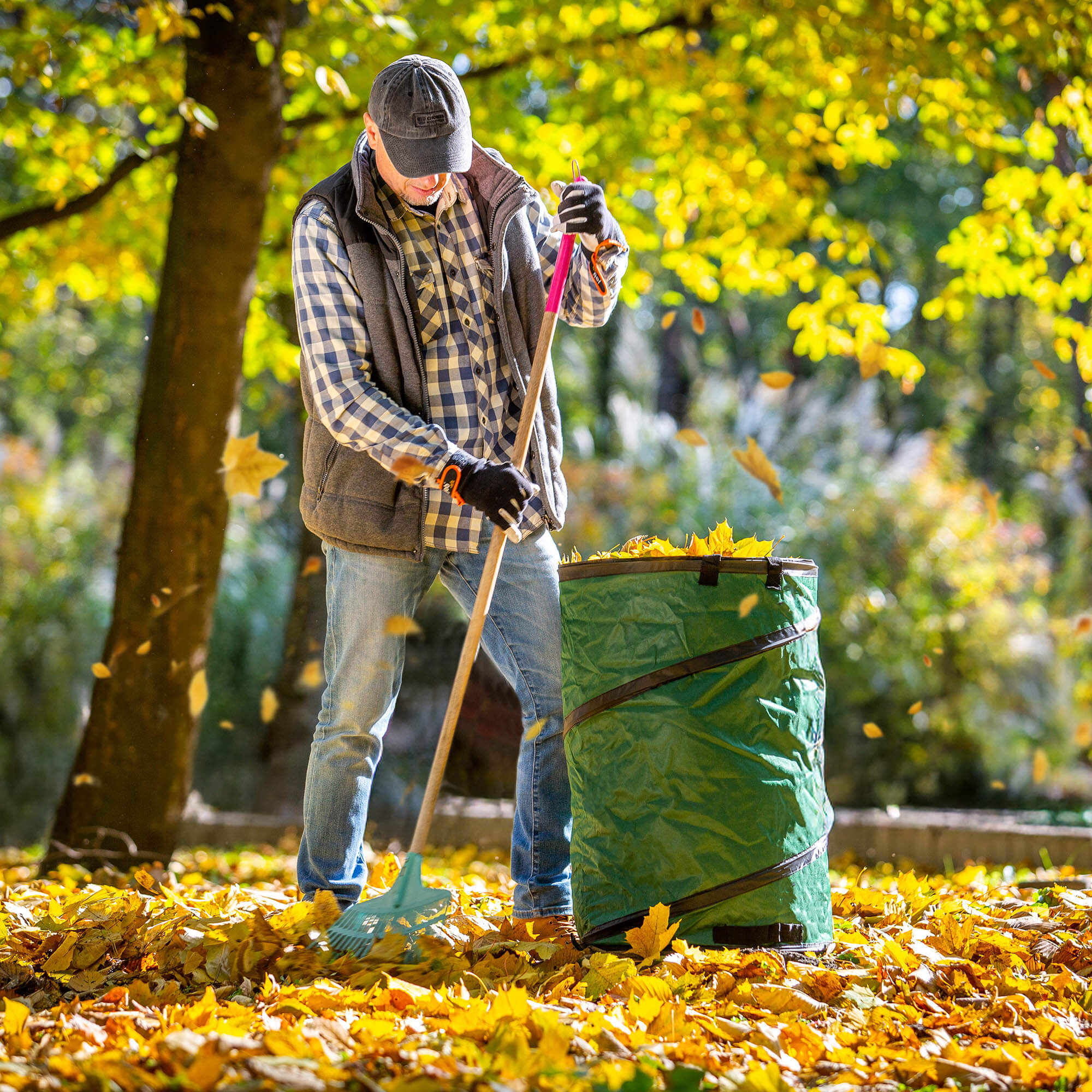 Składany kosz ogrodowy Vermenton 120L zielony