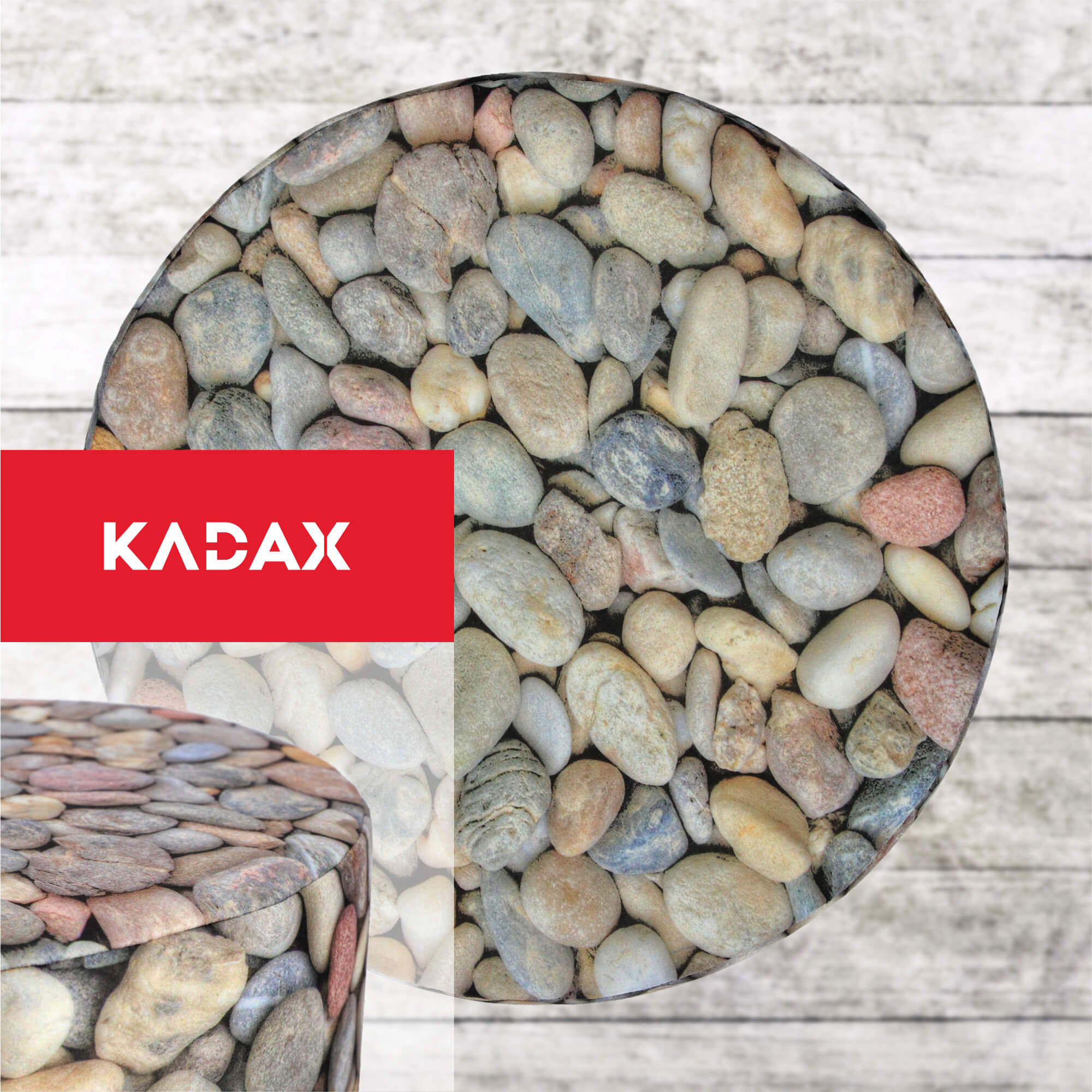 Pufa dekoracyjna Fasano 40 x 41 cm, kamyki