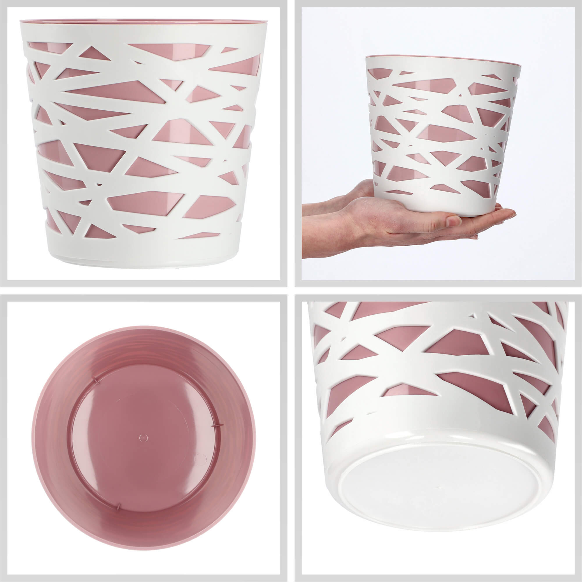 Doniczka z wkładem Rusio 15 cm, różowa