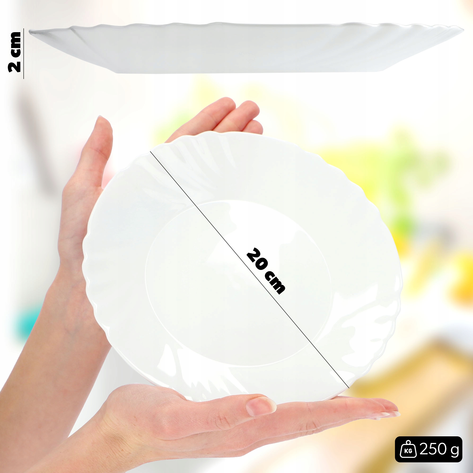 Talerz deserowy 20 cm, 3 szt.