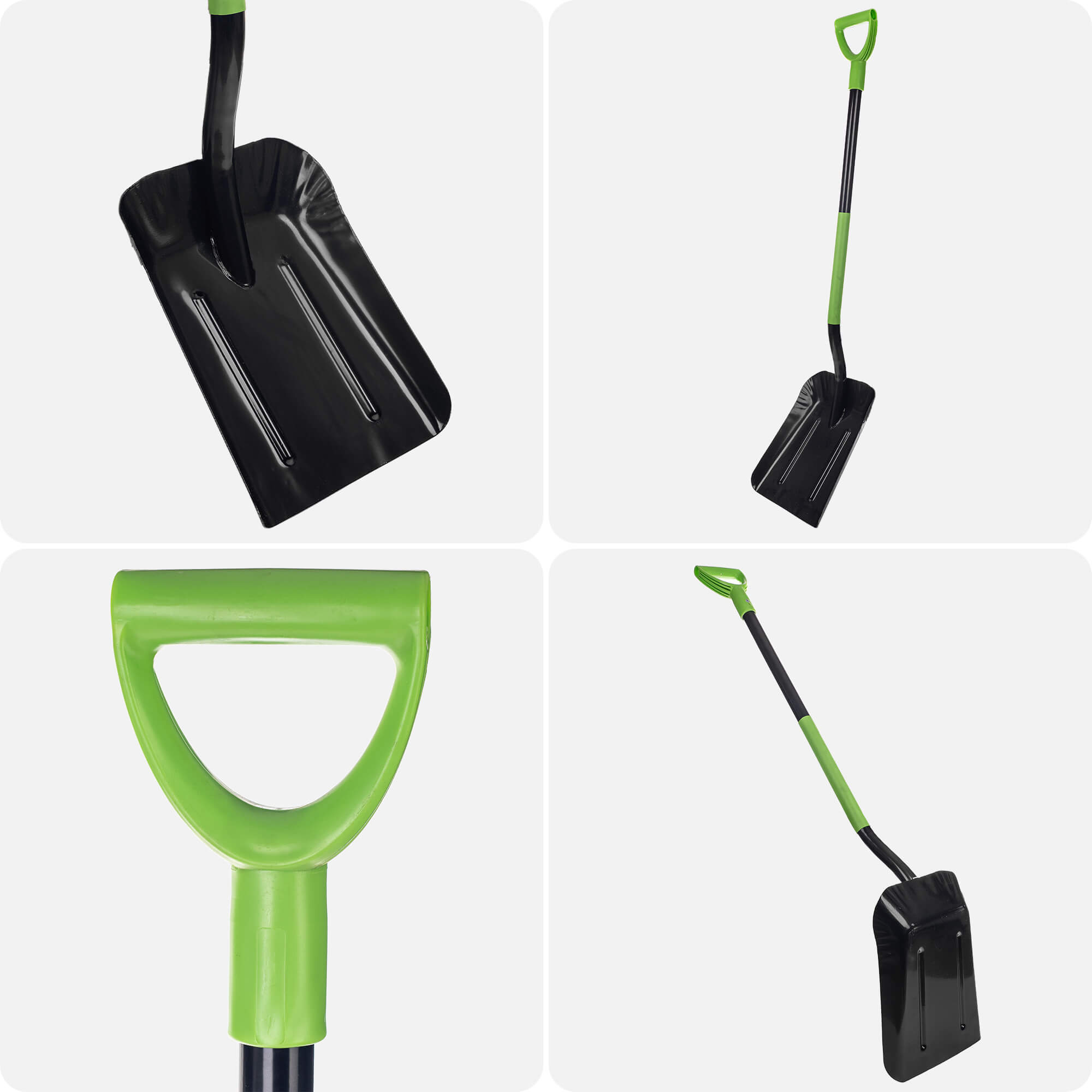 Stalowa łopata do węgla Roust 128 x 25 cm czarno-zielona